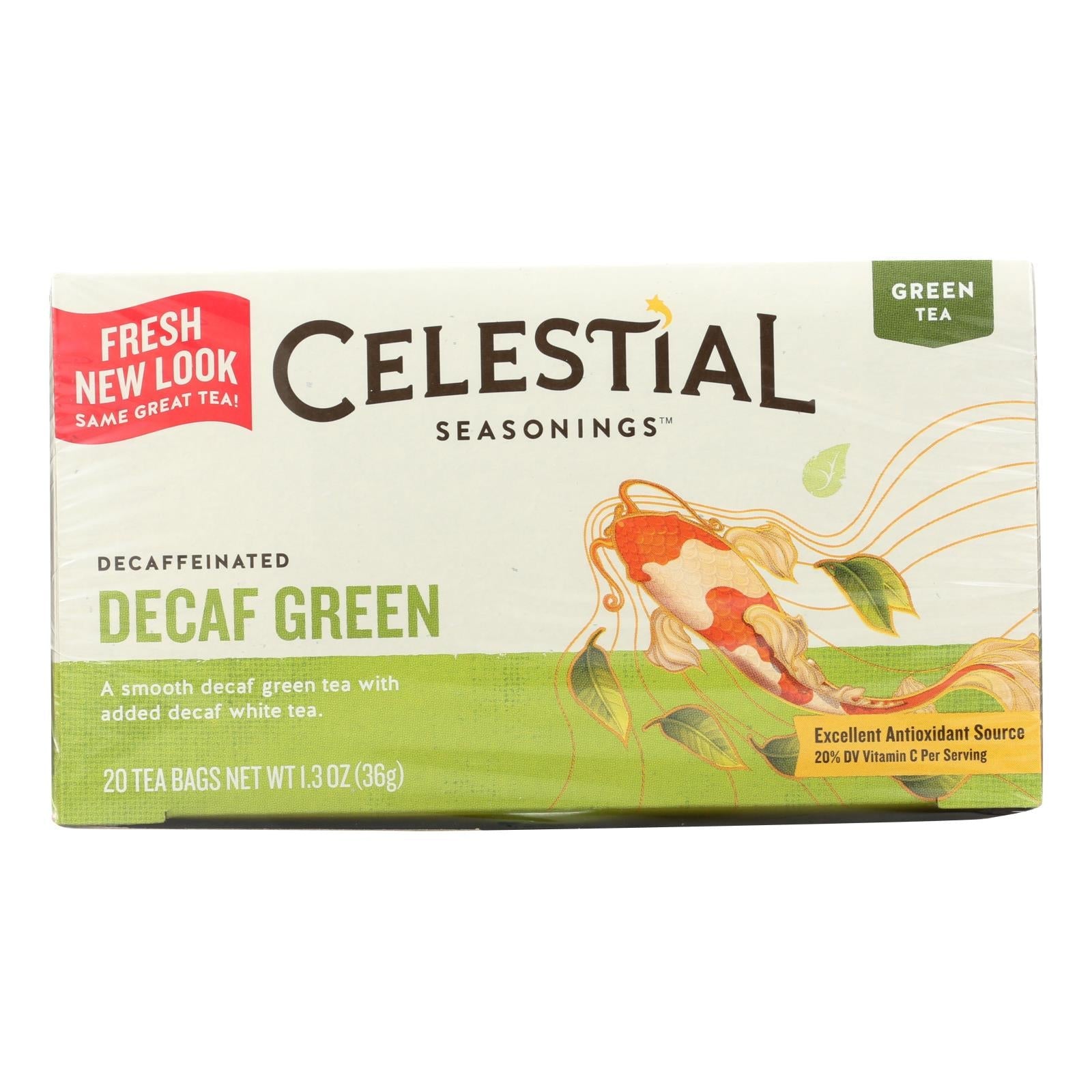 Té verde sin cafeína Celestial Seasonings (paquete de 6, 20 bolsitas)