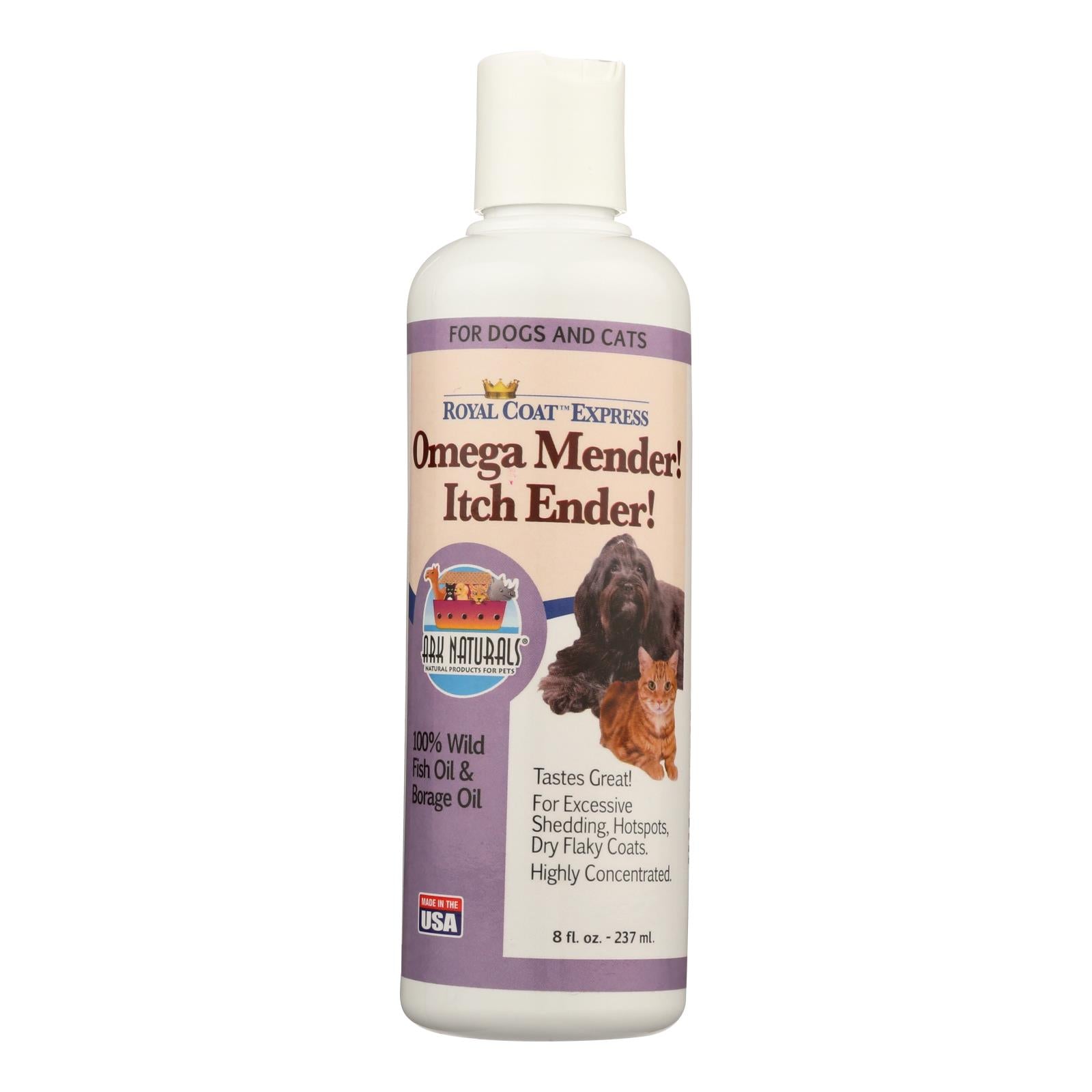 Ark Naturals Royal Coat Express Omega Minder Itch Ender para perros y gatos (8 onzas líquidas)