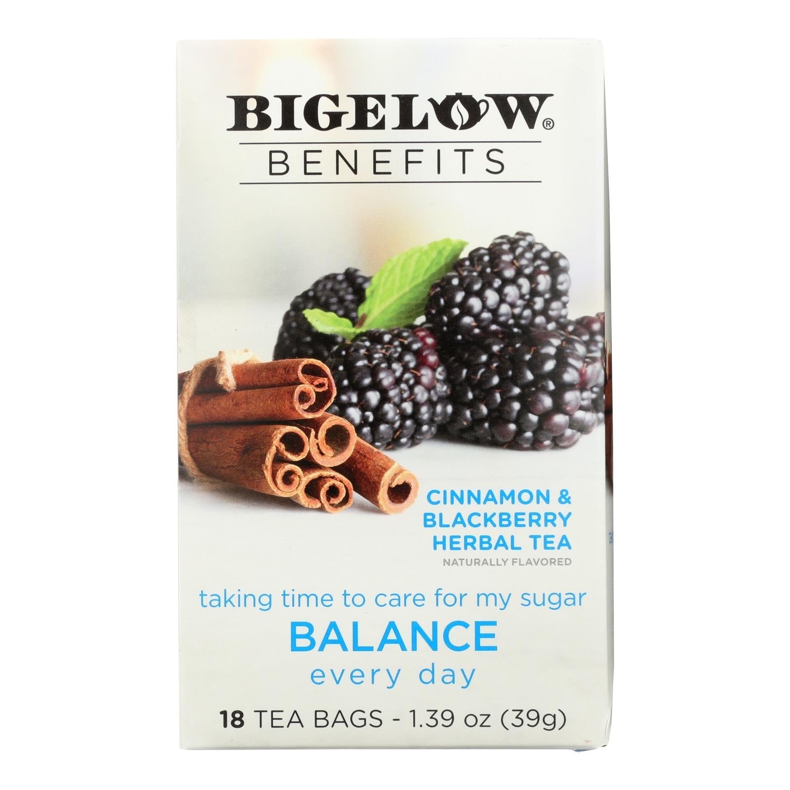 Té equilibrado Bigelow Tea con canela y mora, 18 unidades (paquete de 6)