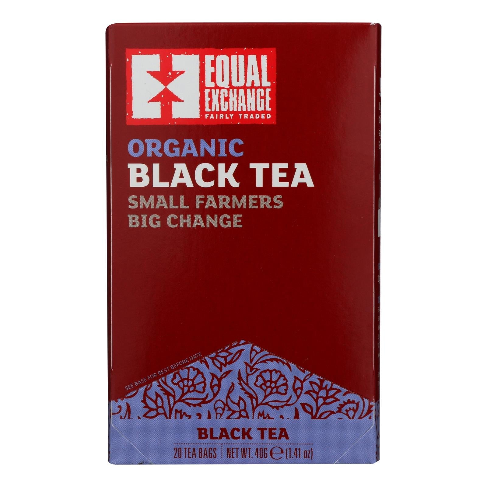Té negro orgánico Equal Exchange, paquete de 6 (20 bolsitas) 