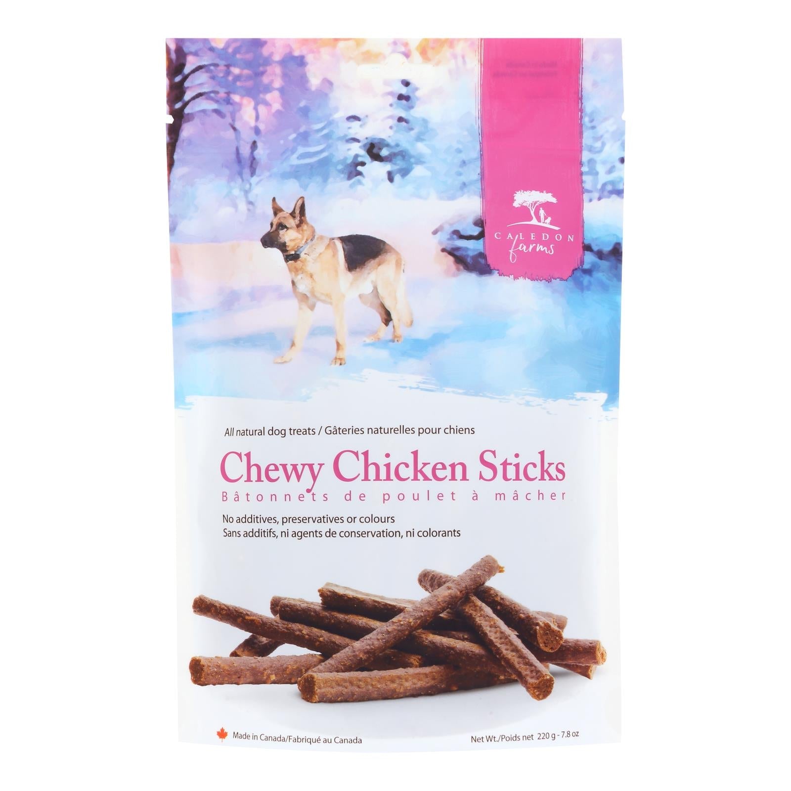 Palitos de pollo masticables para perros de Caledon Farms (paquete de 4, 225 g cada uno)