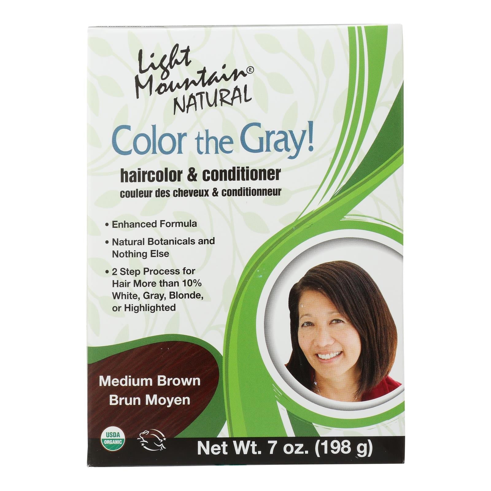 Acondicionador orgánico para cabello castaño medio Light Mountain (7 oz)