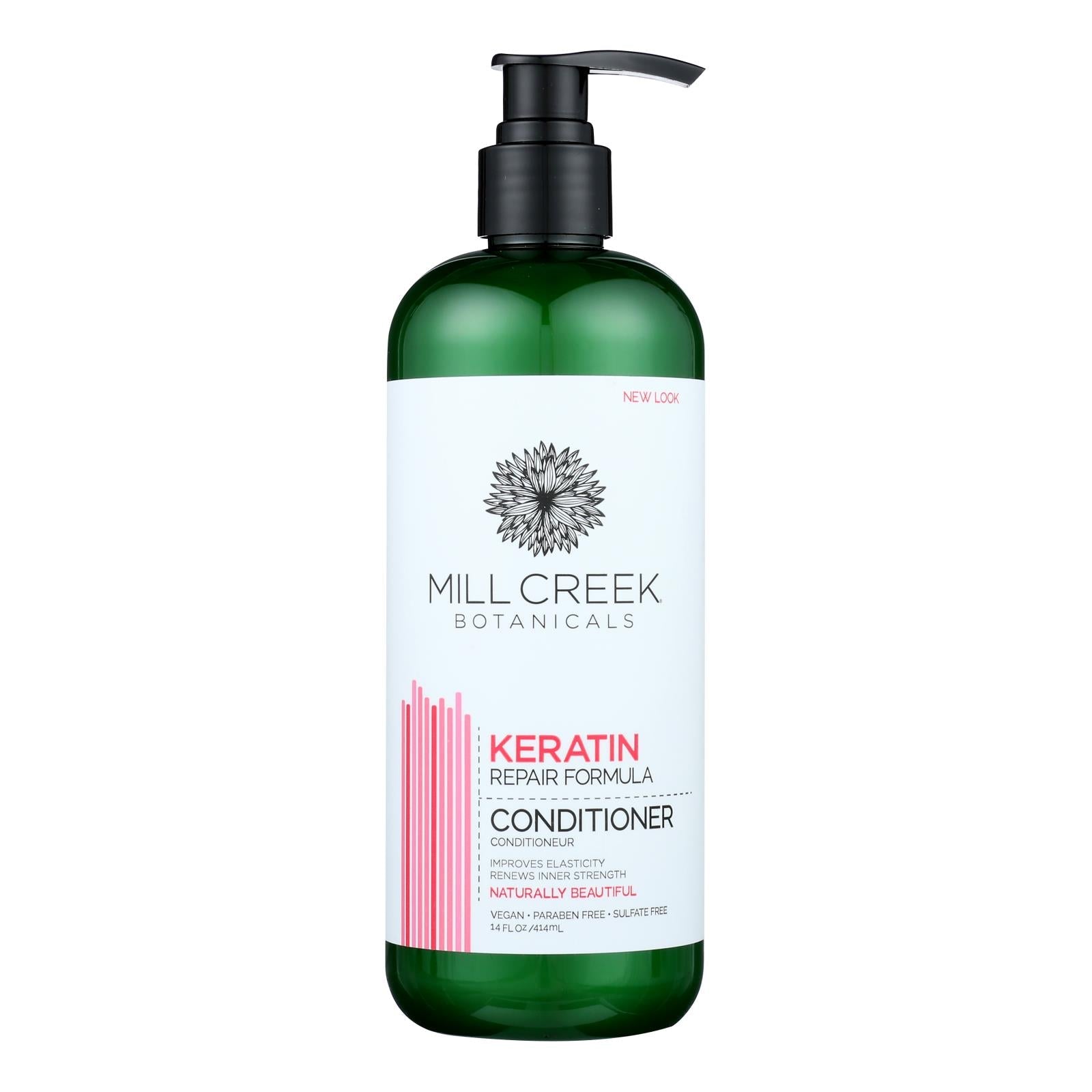 Acondicionador de queratina con fórmula reparadora Mill Creek Botanicals (14 onzas líquidas)