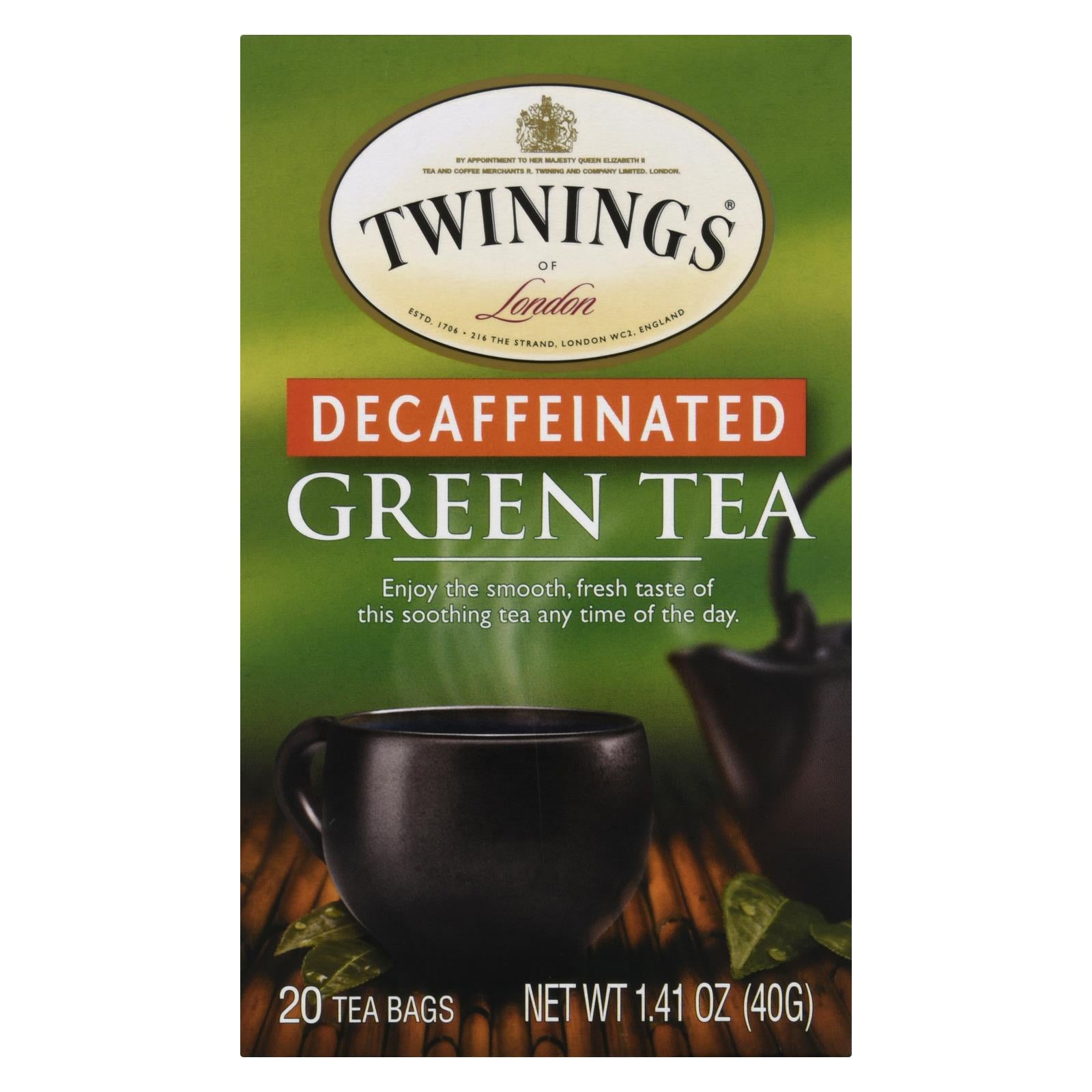 Té verde descafeinado Twinings, 6 unidades (20 bolsitas de té)