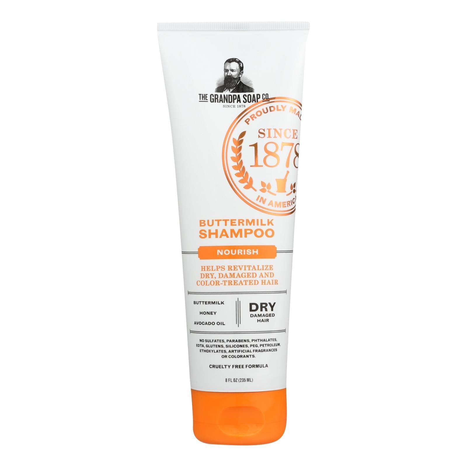 Champú de jabón de suero de leche del abuelo, limpieza suave (8 onzas líquidas)