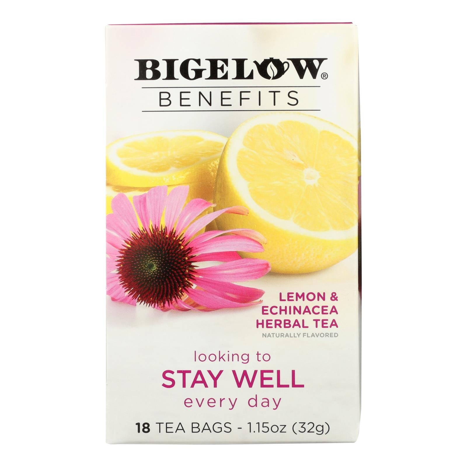 Té de hierbas Bigelow Lemon Echinacea Stay Well, 108 unidades (paquete de 6) 