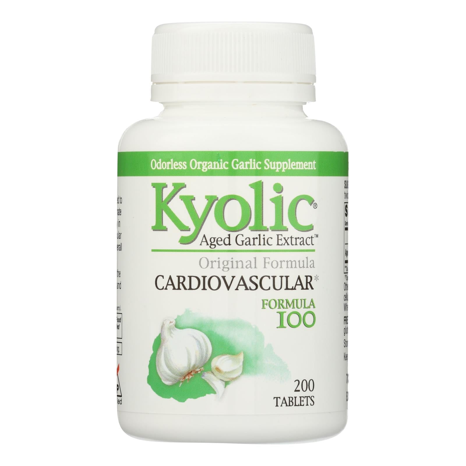 Extracto de ajo envejecido Kyolic Hi-Po Cardiovascular Original, 100/200 comprimidos