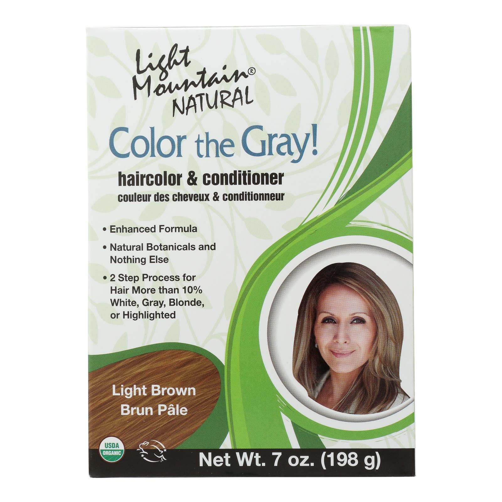 Tinte natural Light Mountain - Castaño claro intenso (1 paquete, 7 oz)