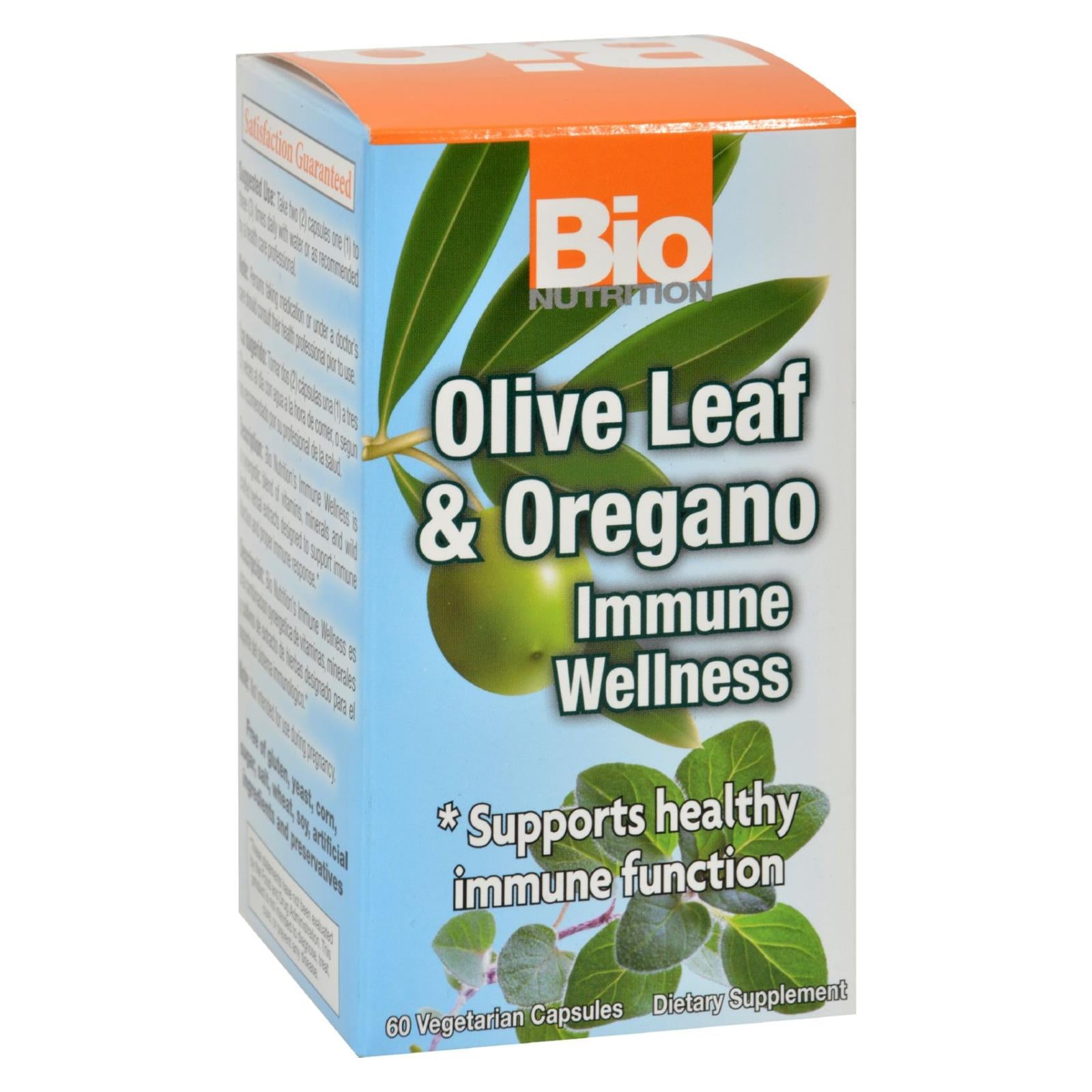 Bio Nutrition Bienestar Inmunológico Hoja de Olivo y Orégano 60 Cápsulas Vegetarianas