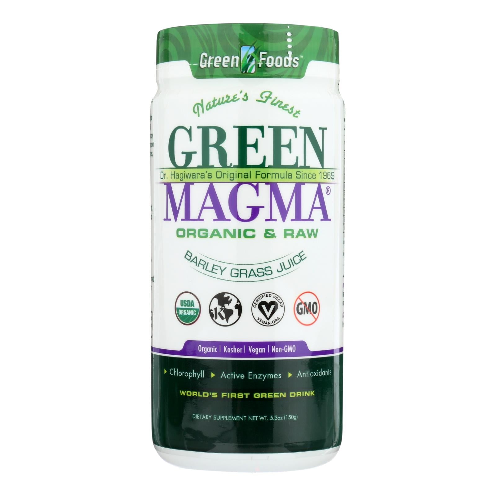 Jugo de hierba de cebada en polvo Green Foods, Magma Verde del Dr. Hagiwara - 153 g