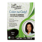 Light Mountain - Colorea las canas - Acondicionador negro - 7 oz - Paquete de 2