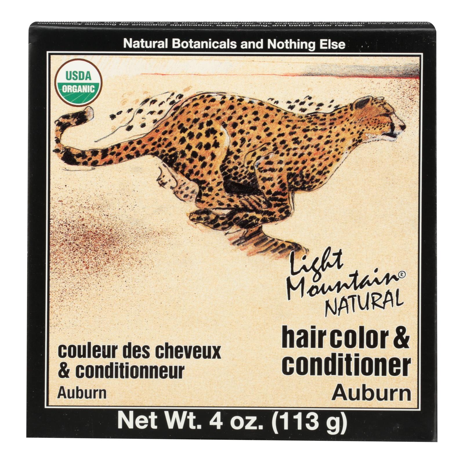 Tinte y acondicionador orgánico para cabello castaño rojizo Light Mountain, 4 oz