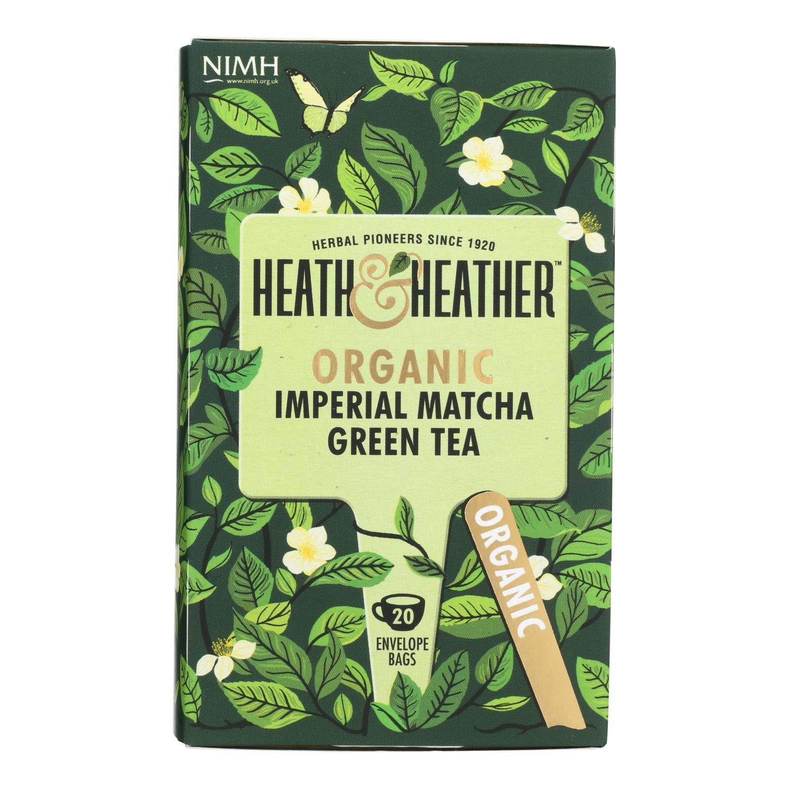 Té verde matcha imperial Heath &amp; Heather (paquete de 6 - 20 unidades)