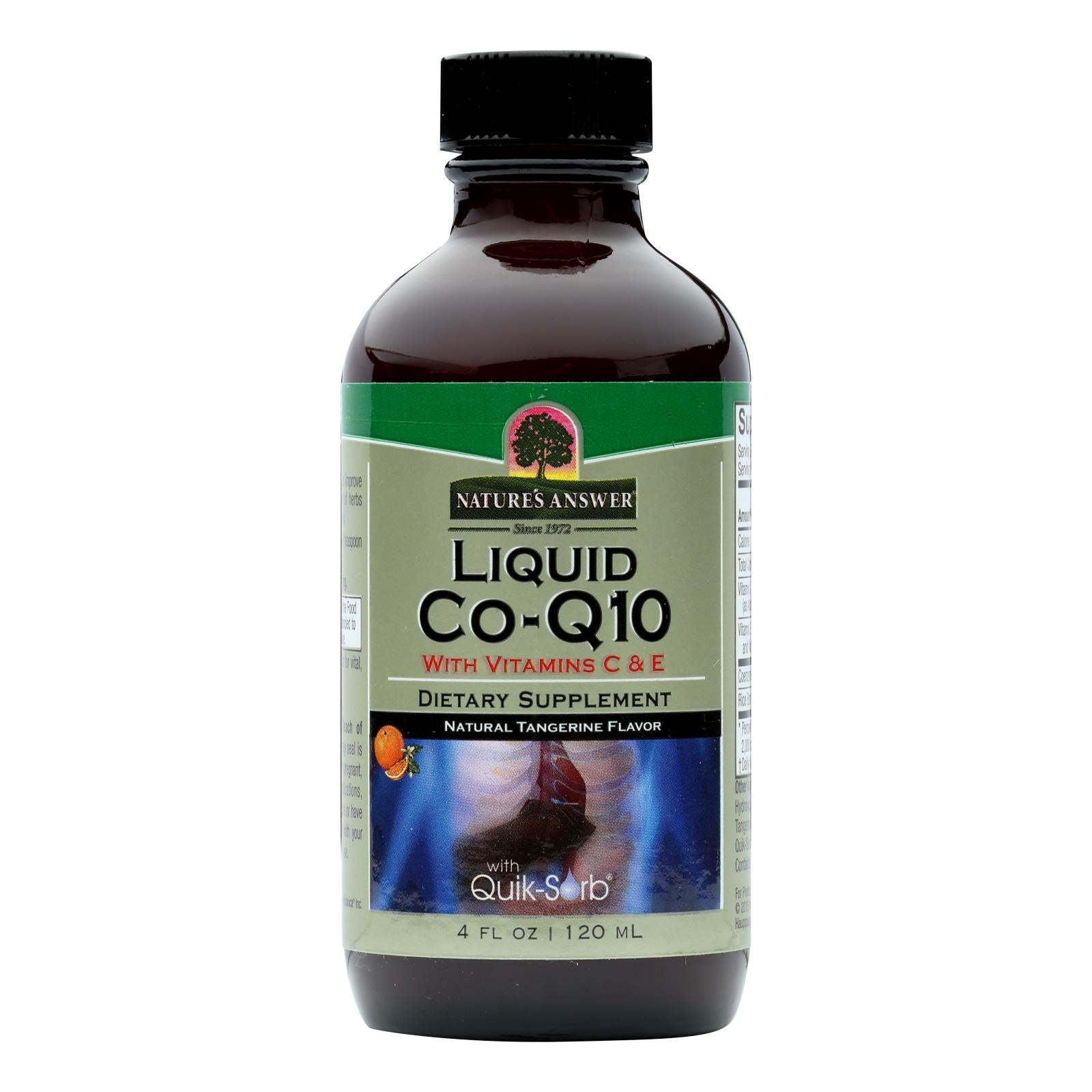 Coenzima Q10 líquida de alta absorción de Nature's Answer para la salud cardíaca (118 ml)