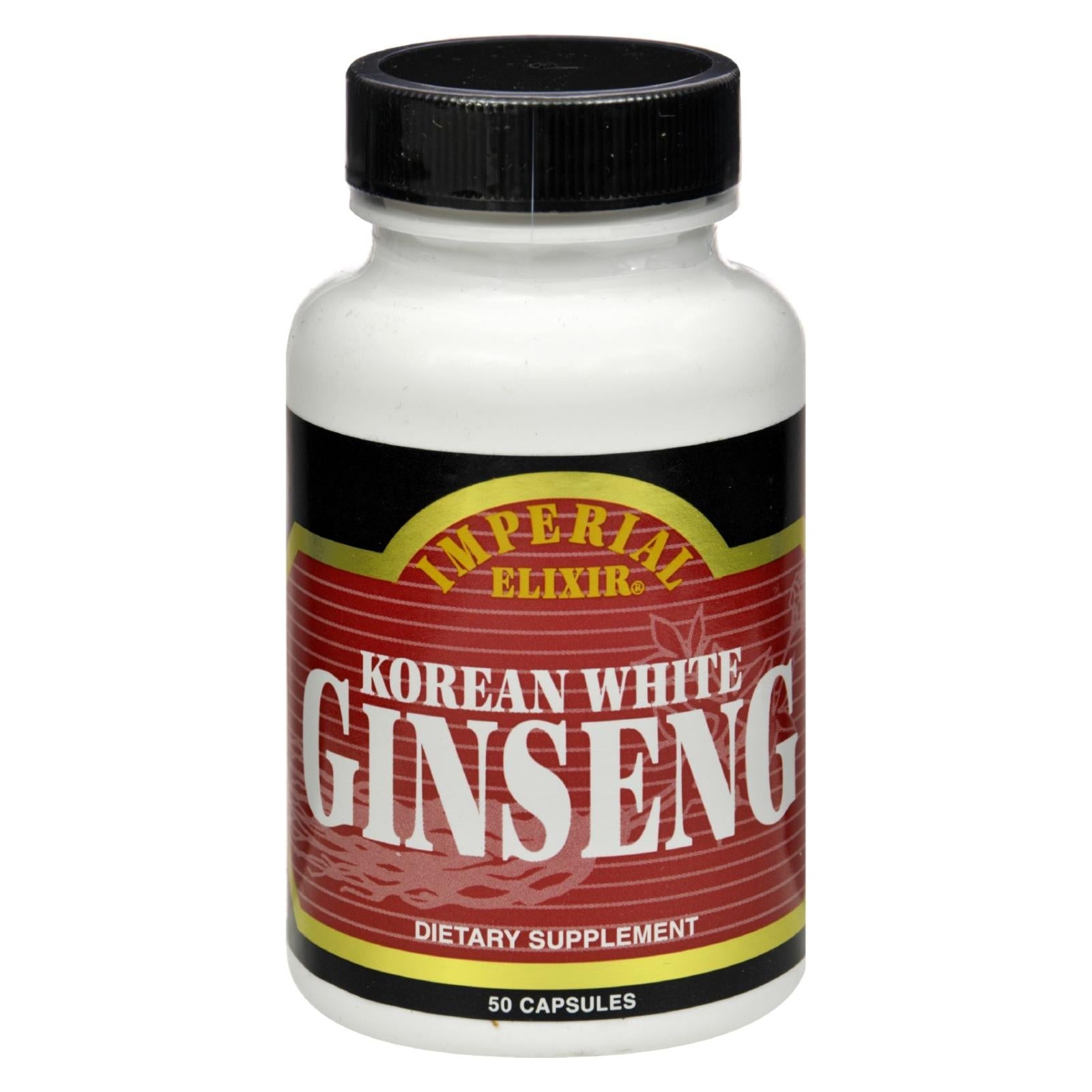 Elixir Imperial de Ginseng Blanco Coreano (500 mg, 50 cápsulas) 