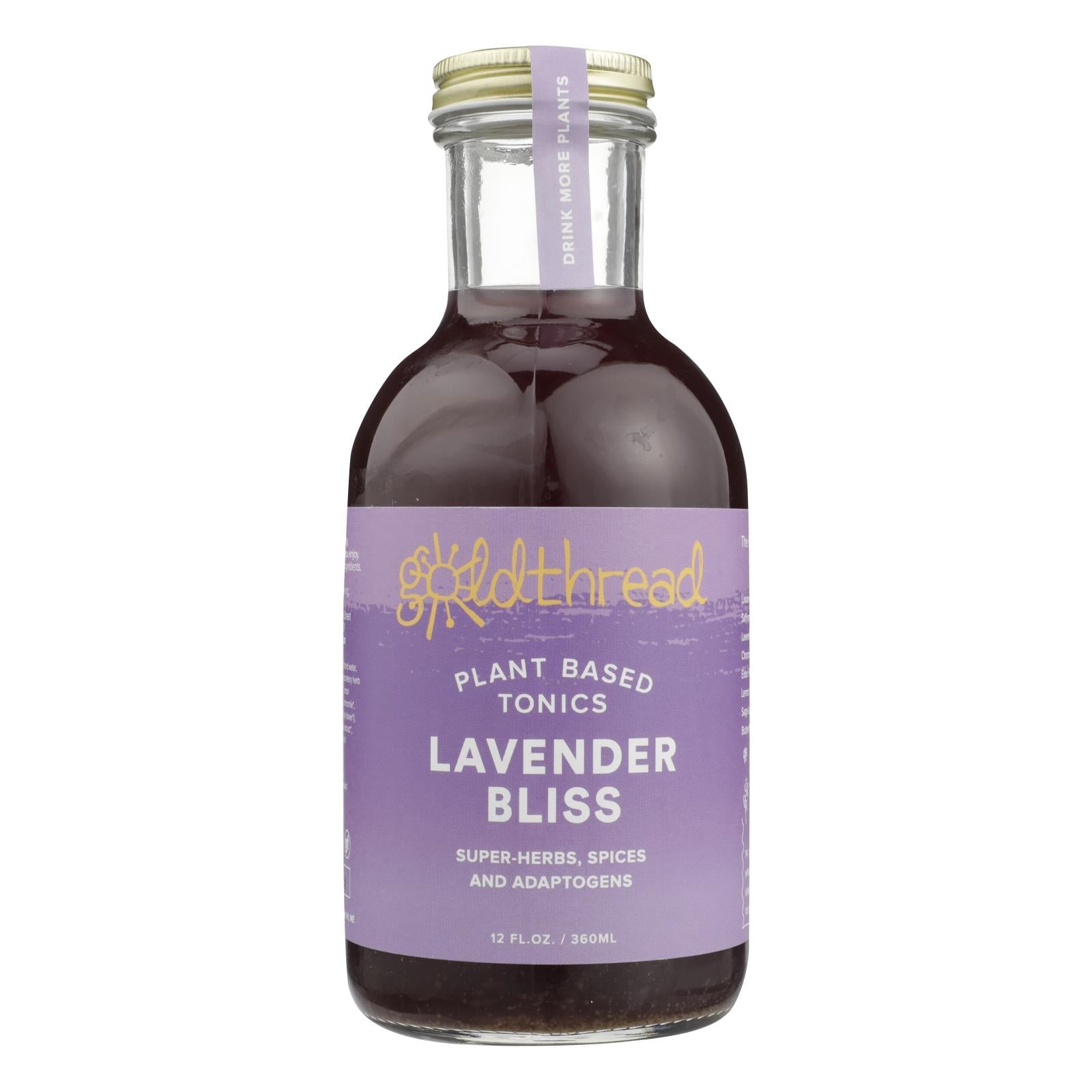Tónico de lavanda Goldthread Bliss (paquete de 6 - 355 ml), té de hierbas relajante