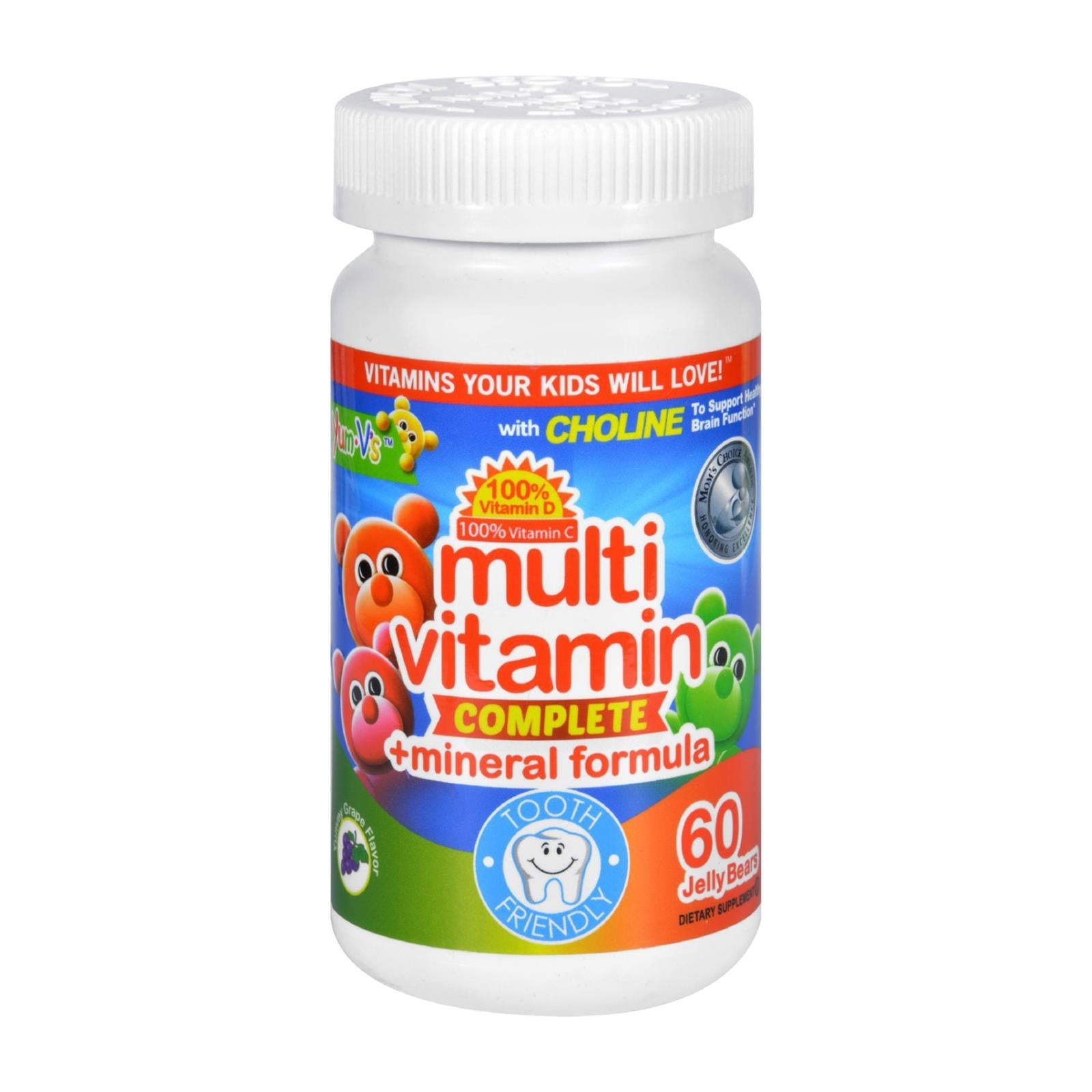 Gelatinas multivitamínicas con fórmula mineral de Yum V: delicioso refuerzo inmunológico para niños (paquete de 60)