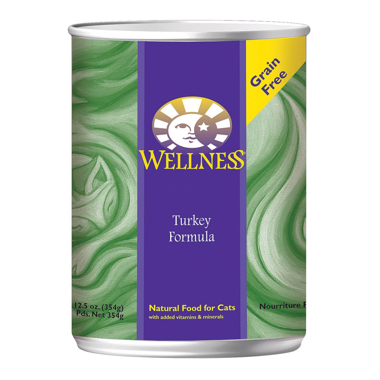 Alimento para gatos Wellness Pet Products - Receta de pavo (paquete de 12) - 12,5 oz.
