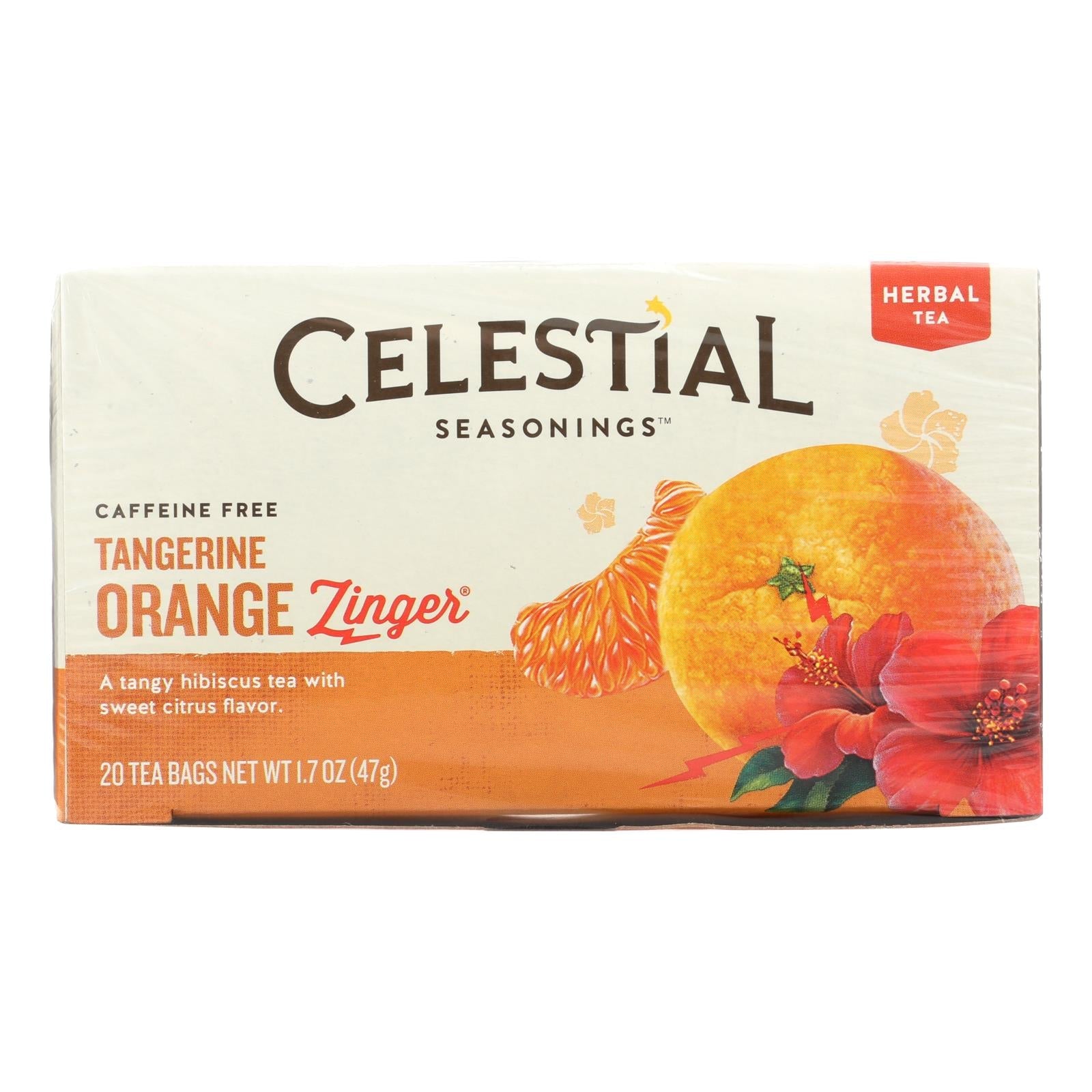 Té de hierbas Celestial Seasonings Tangerine Orange Zinger (Caja de 6, 20 unidades)