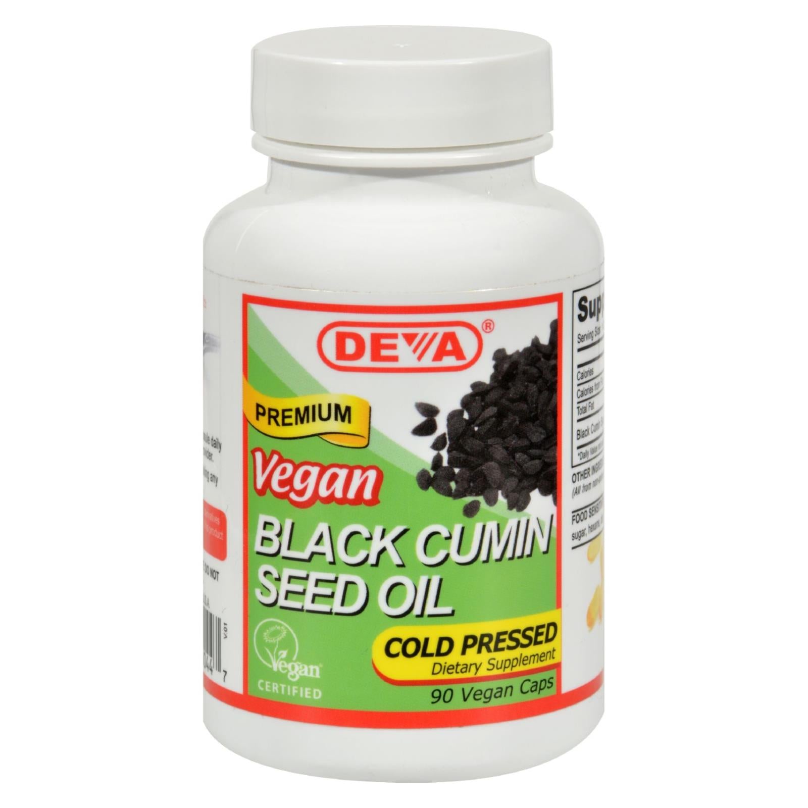 Cápsulas de aceite de comino negro Deva - Fuente vegana de omega-3 - 90 unidades 