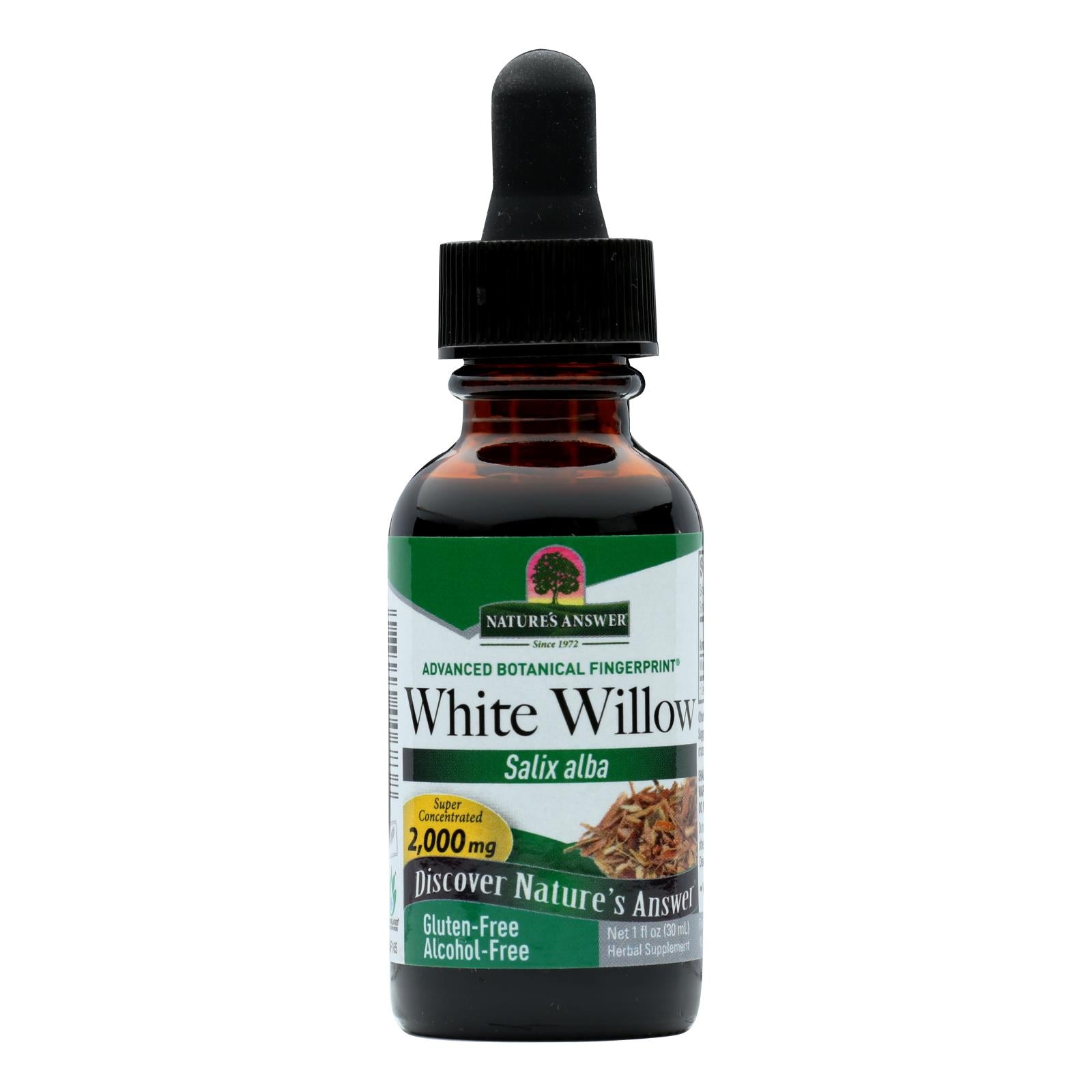 Extracto líquido sin alcohol de corteza de sauce blanco de Nature's Answer, alivio del dolor, 30 ml 
