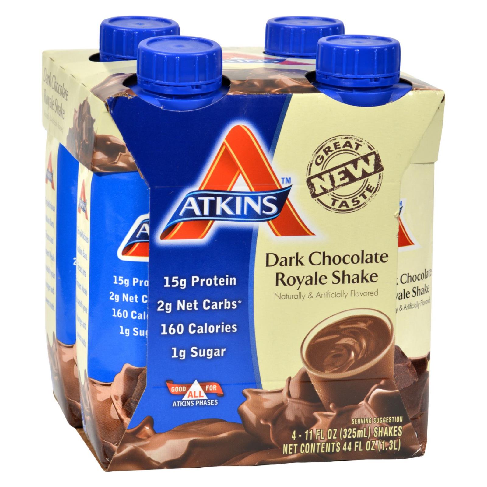 Batido Atkins Advantage RTD de chocolate negro Royale, 11 onzas líquidas (paquete de 4)