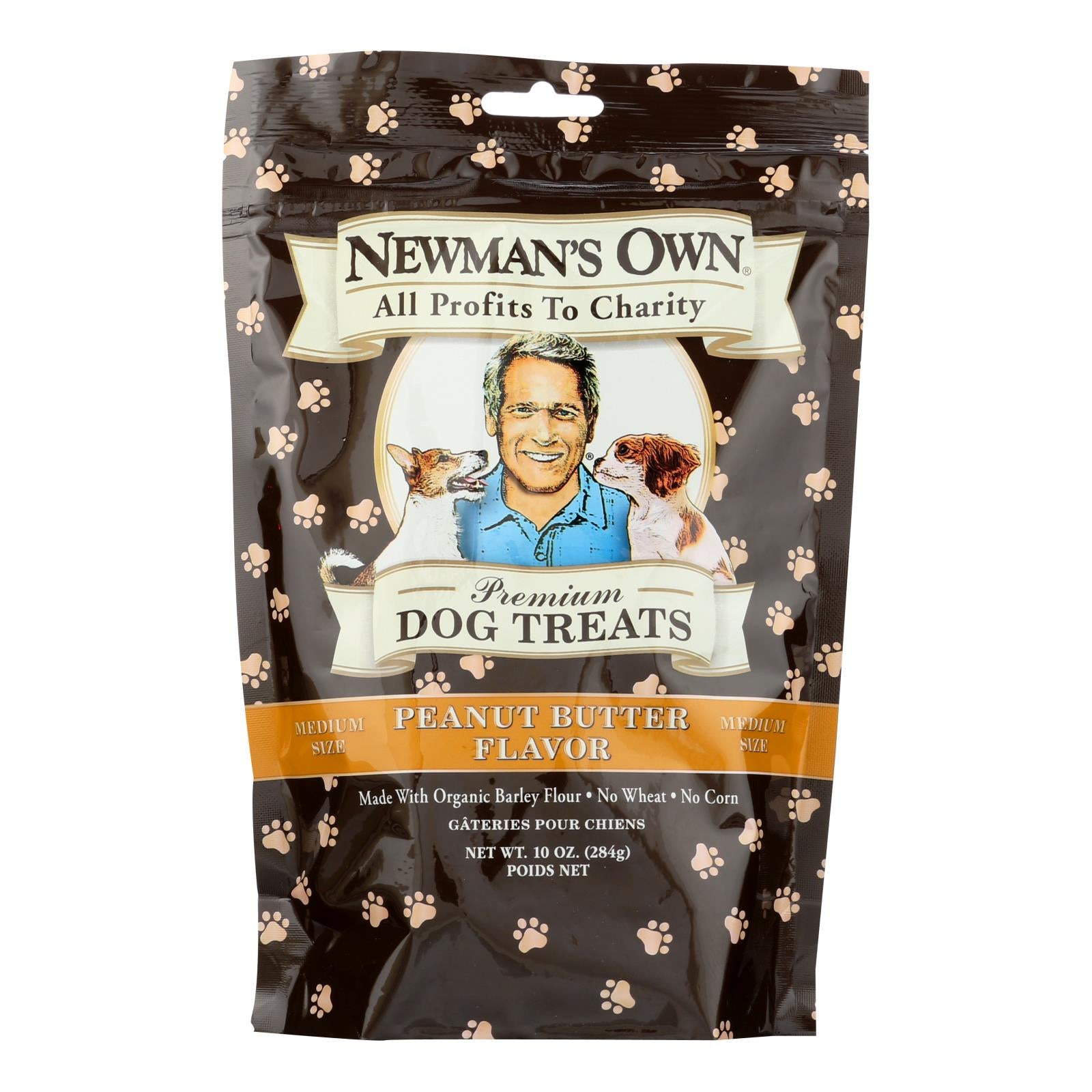 Golosinas de mantequilla de cacahuete premium orgánicas Newman's Own para perros (paquete de 6)