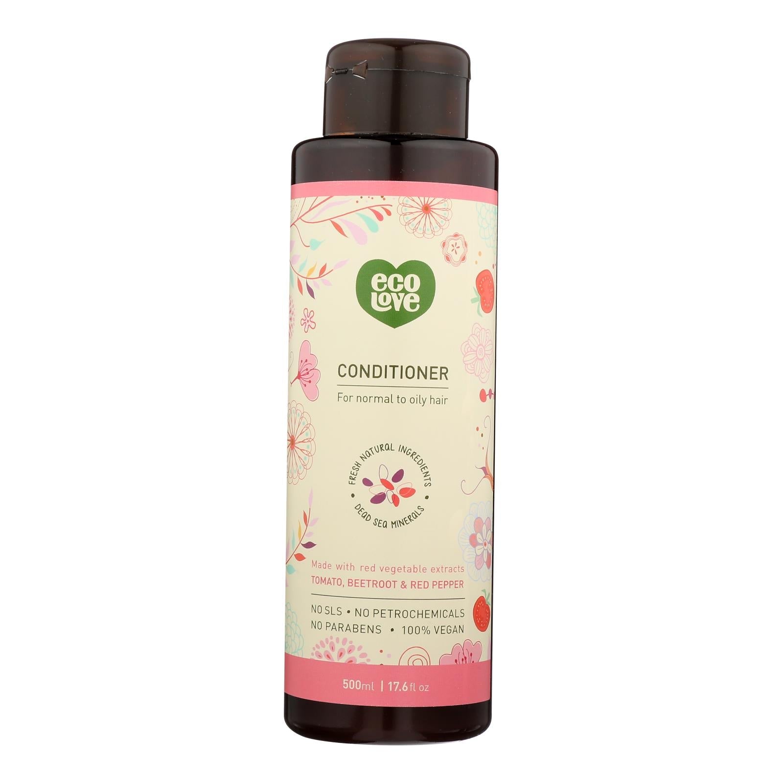 Acondicionador Ecolove para cabello normal a graso | Extractos vegetales rojos | 500 ml