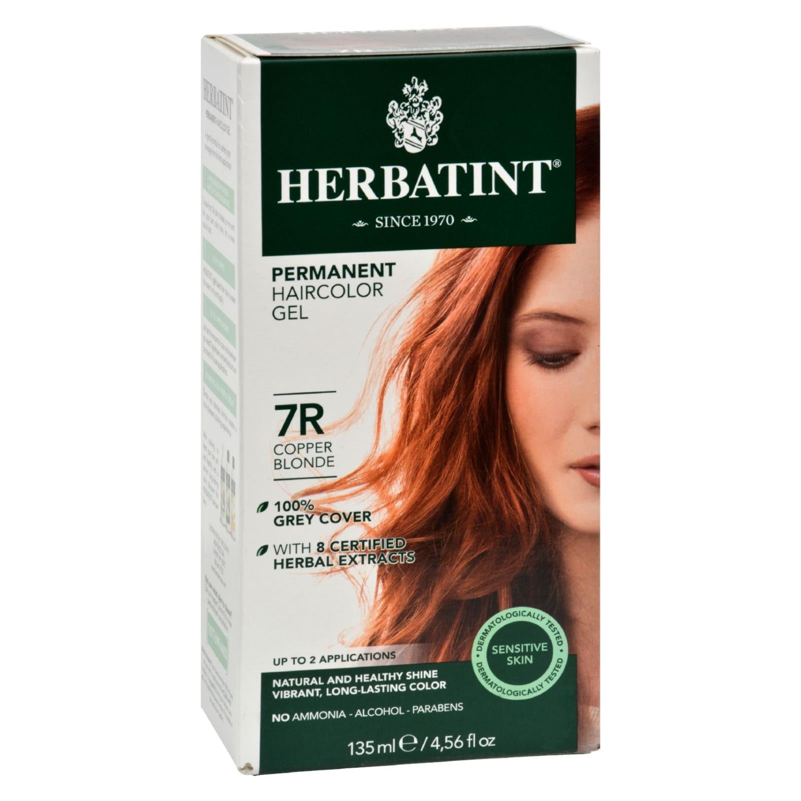 Tinte permanente en gel a base de hierbas Herbatint 7R Rubio Cobrizo (135 ml)