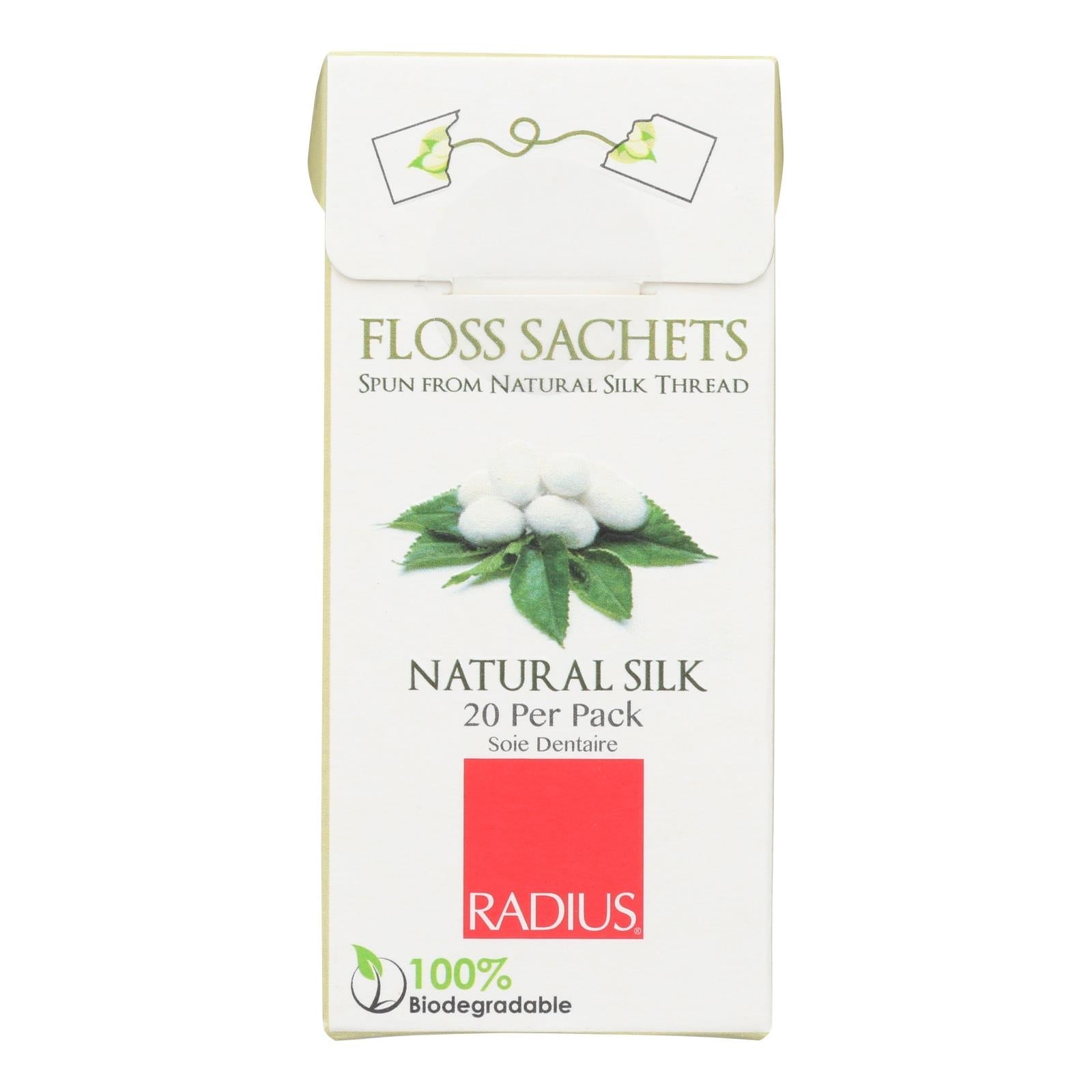 Sobres de hilo dental Radius Silk, 20 unidades