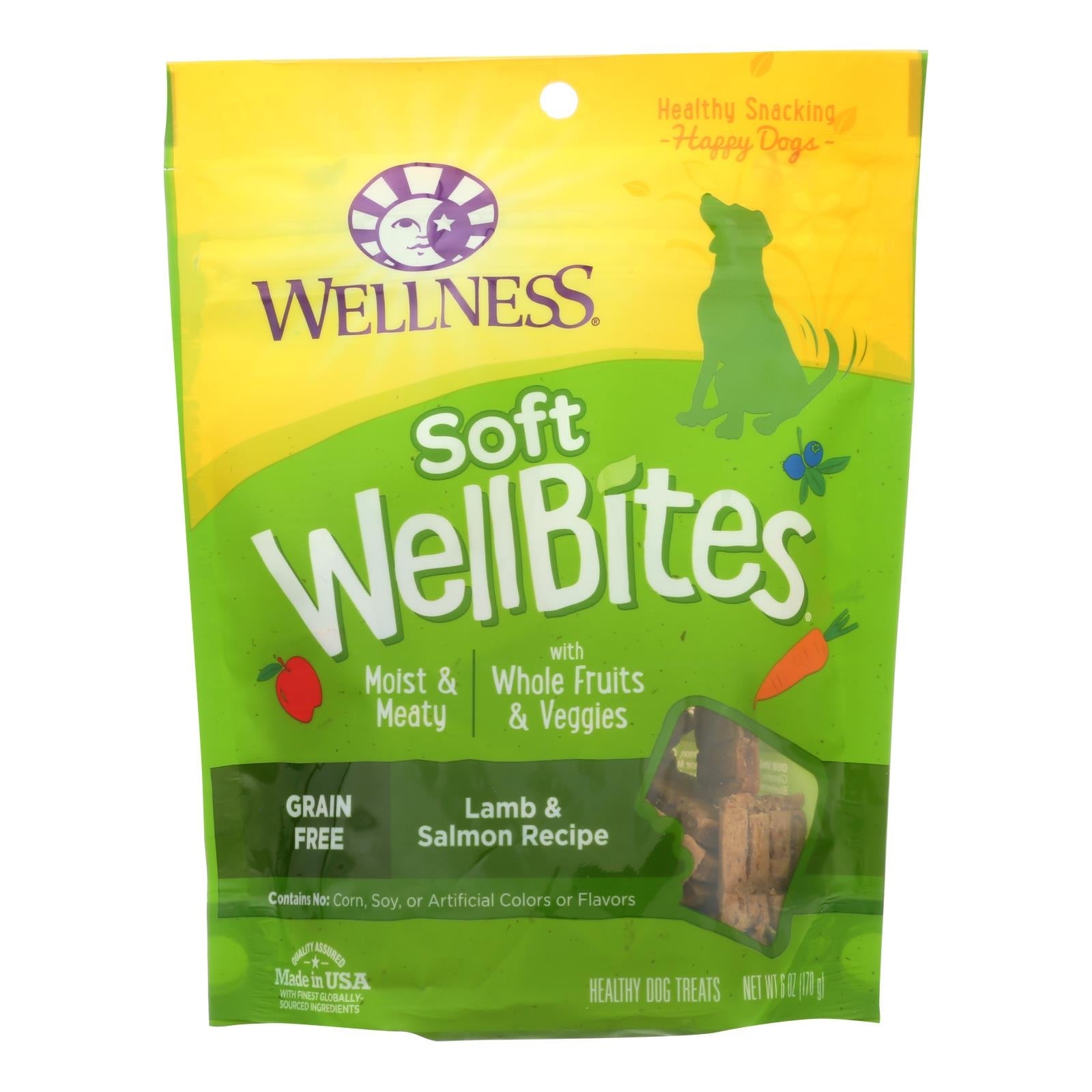 Wellness Soft Wellbites - Golosinas naturales para perros con receta de cordero y salmón (paquete de 8, 6 oz)