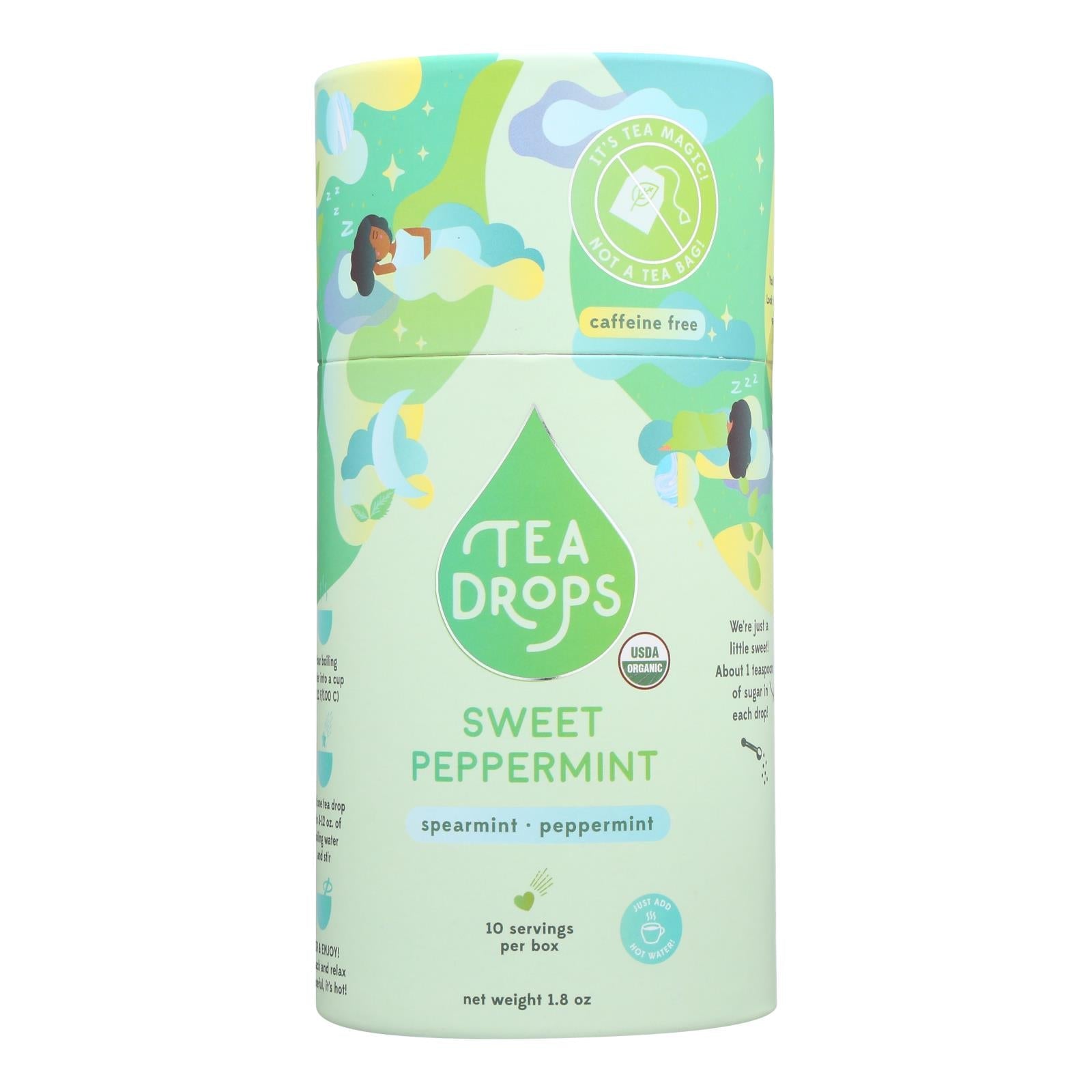 Té de menta dulce Tea Drops: refrescante, naturalmente dulce, sin calorías (paquete de 6 x 10)
