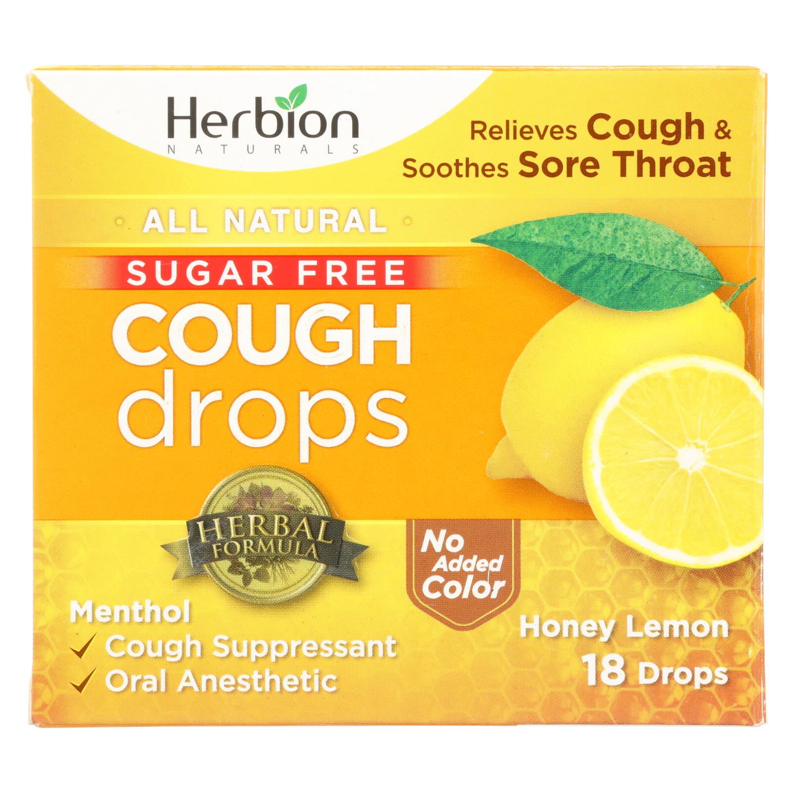 Pastillas para la tos Herbion Naturals con miel y limón, 18 unidades