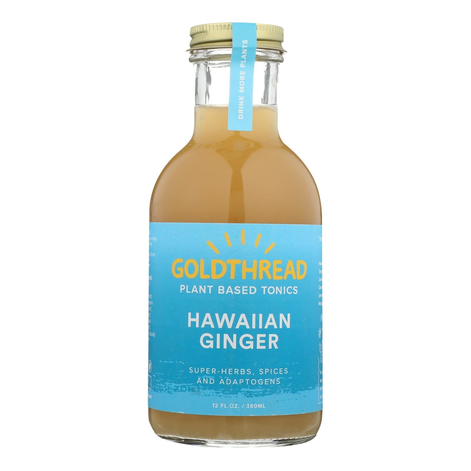 Tónico herbal de jengibre hawaiano Goldthread de 12 onzas líquidas, paquete de 6