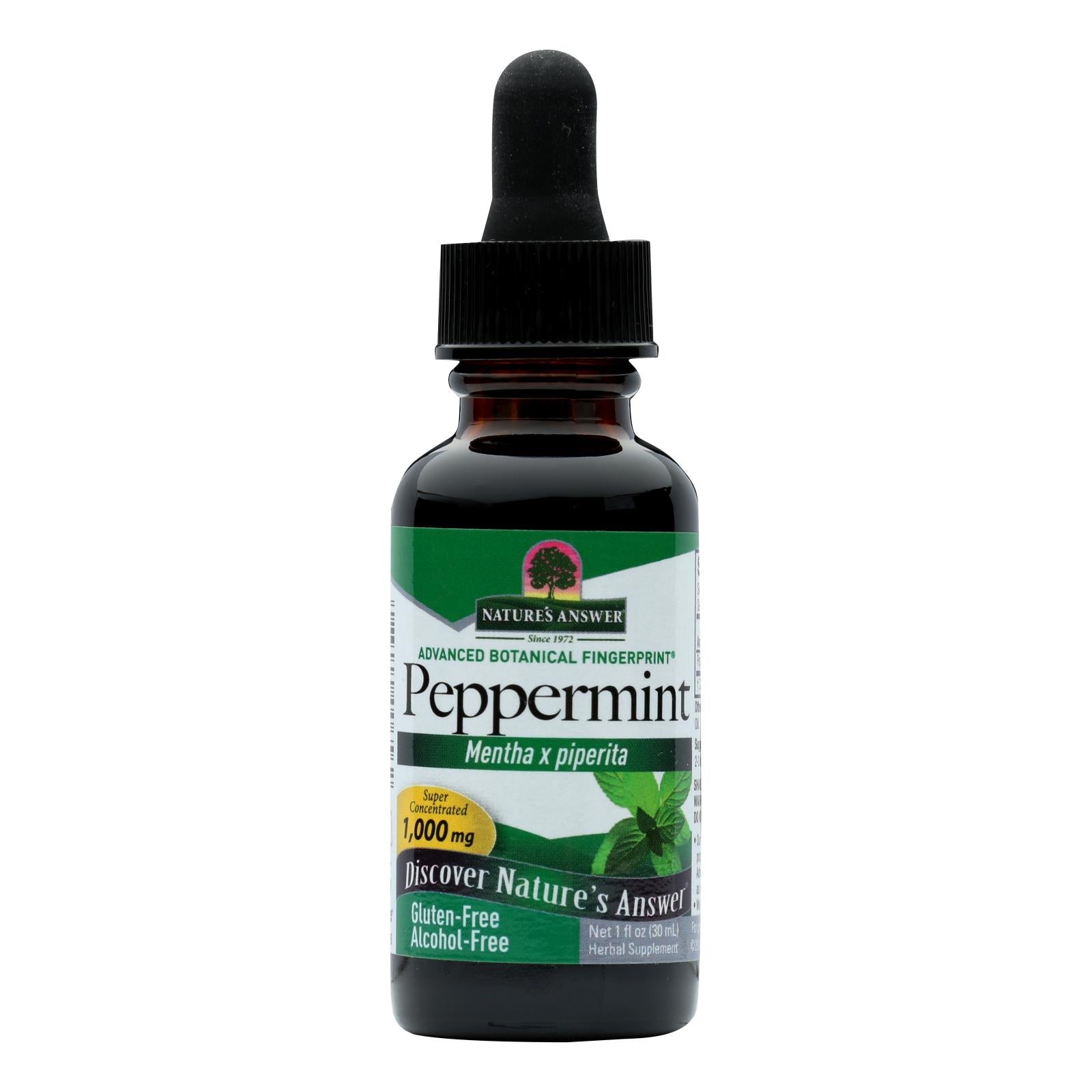 Extracto de hoja de menta de Nature's Answer, sin alcohol, 1 onza líquida