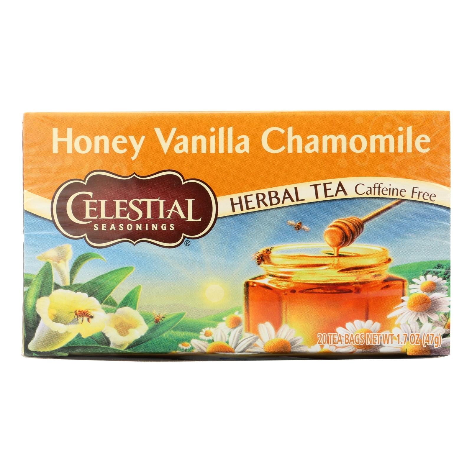 Té de hierbas Celestial Seasonings: miel, vainilla y manzanilla, 20 bolsitas por paquete (paquete de 6)