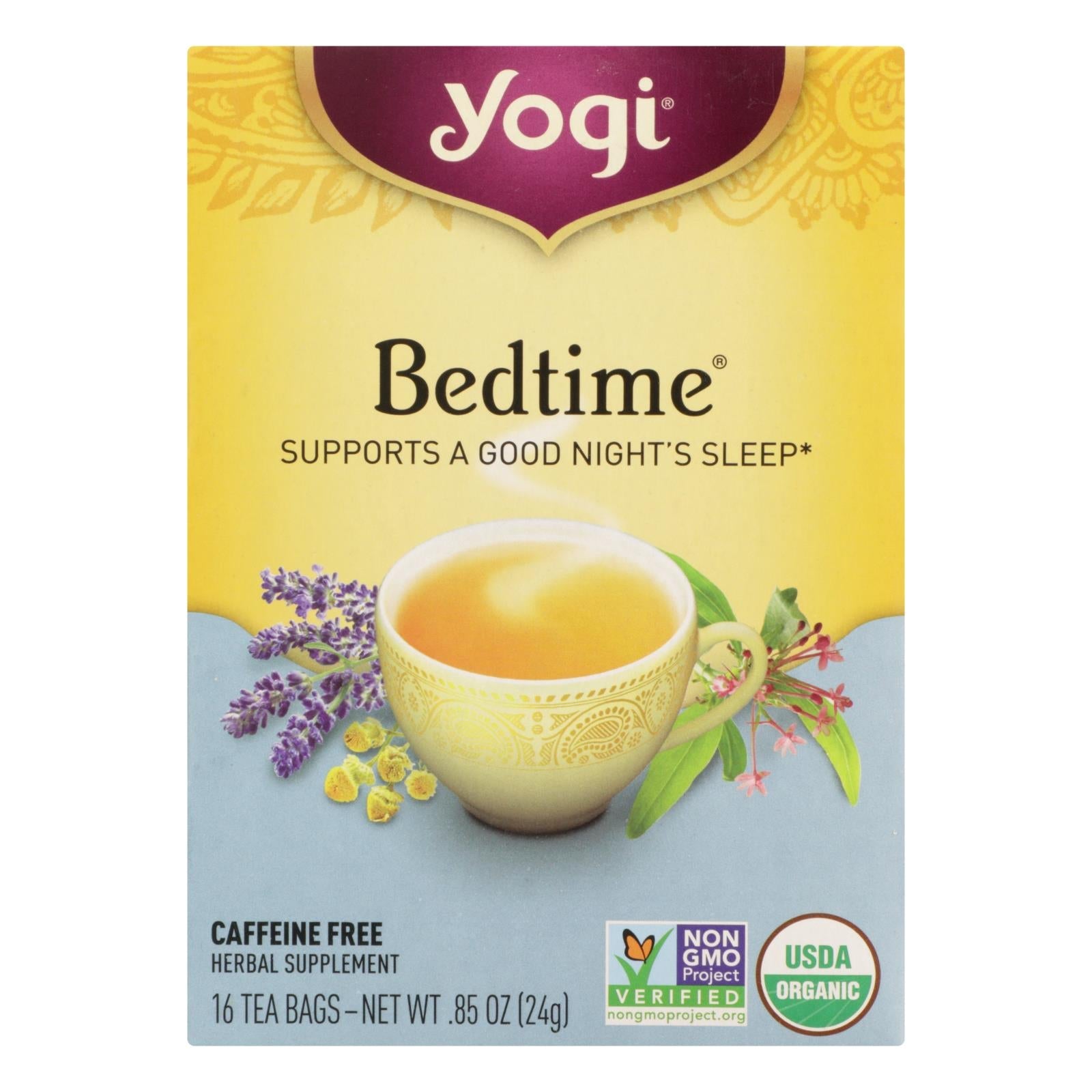 Bolsitas de té de manzanilla sin cafeína Yogi (paquete de 6 x 16)