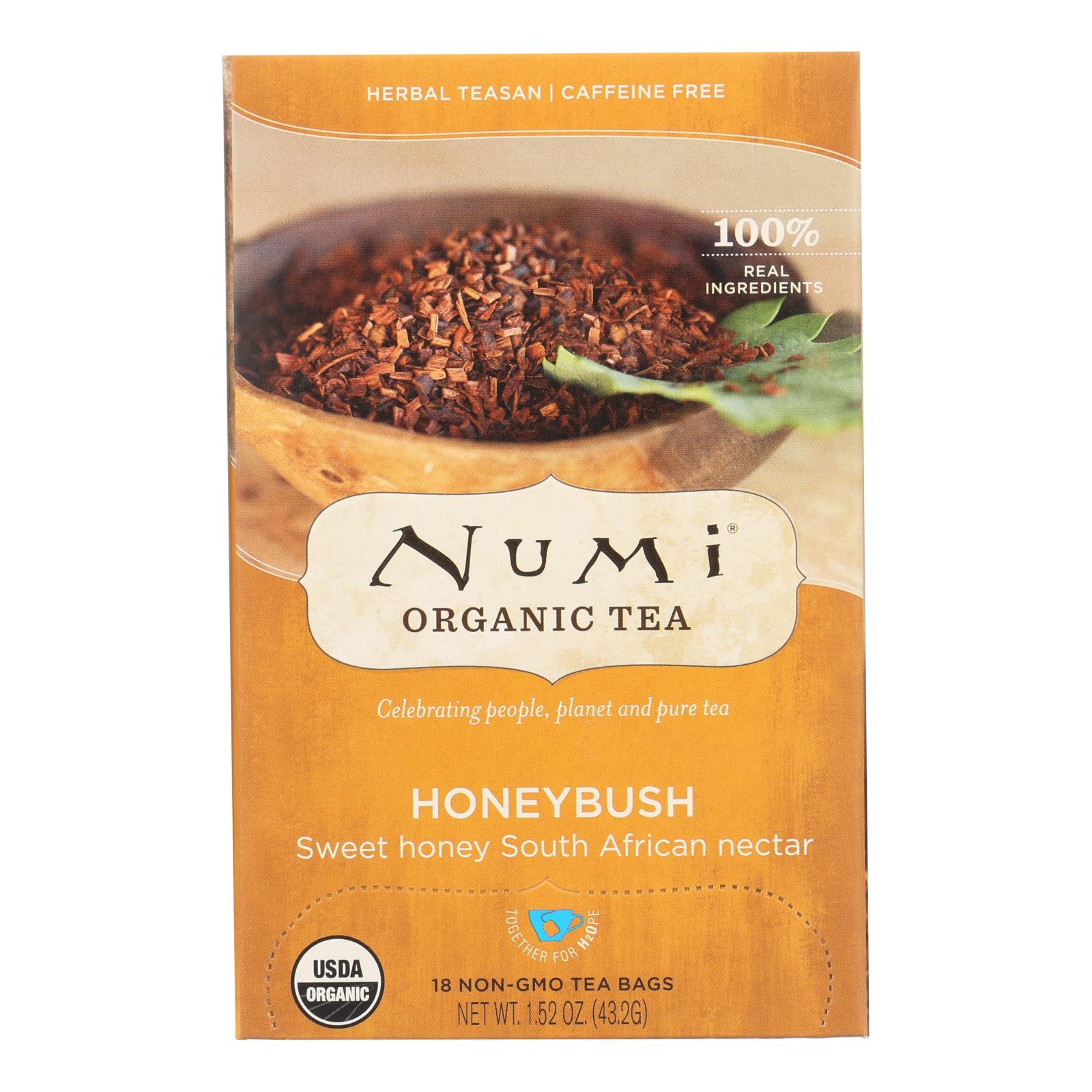 Bolsitas de té Numi Honeybush Bushman's Brew (paquete de 18)