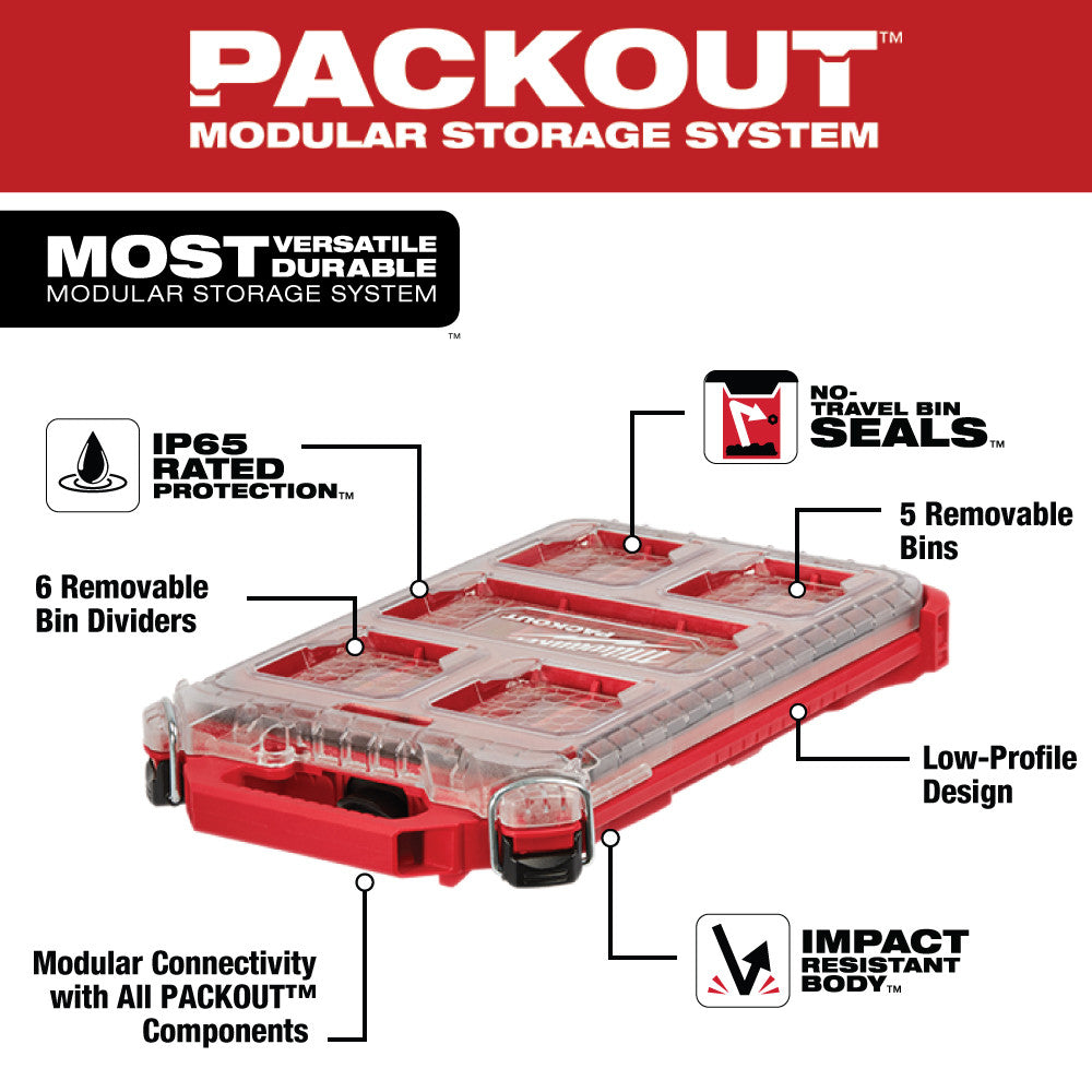 Organizador compacto de perfil bajo PACKOUT™ Milwaukee 48-22-8436Z