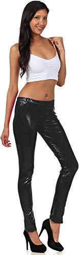 Leggings elásticos metálicos brillantes con efecto mojado líquido sin pies de Sakkas