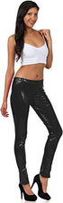 Leggings elásticos metálicos brillantes con efecto mojado líquido sin pies de Sakkas