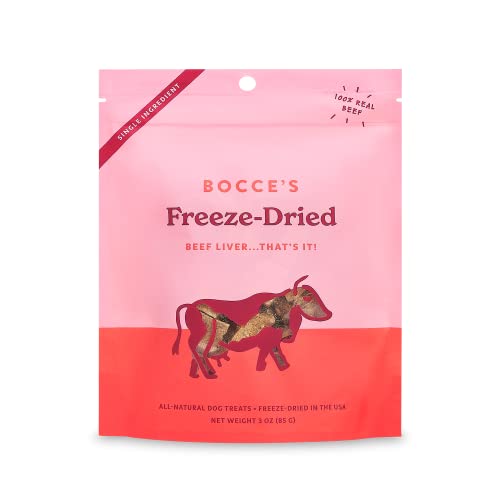Bocce's Bakery - Golosinas de hígado de res liofilizado para perros, 85 g (paquete de 12) - Hecho en EE. UU.