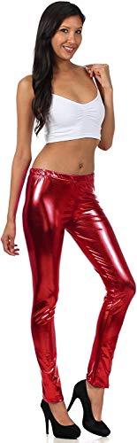 Leggings elásticos metálicos brillantes con efecto mojado líquido sin pies de Sakkas