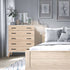 Cómoda Eli de 5 cajones, estilo moderno de mediados de siglo, de Better Home Products, en blanco y roble natural