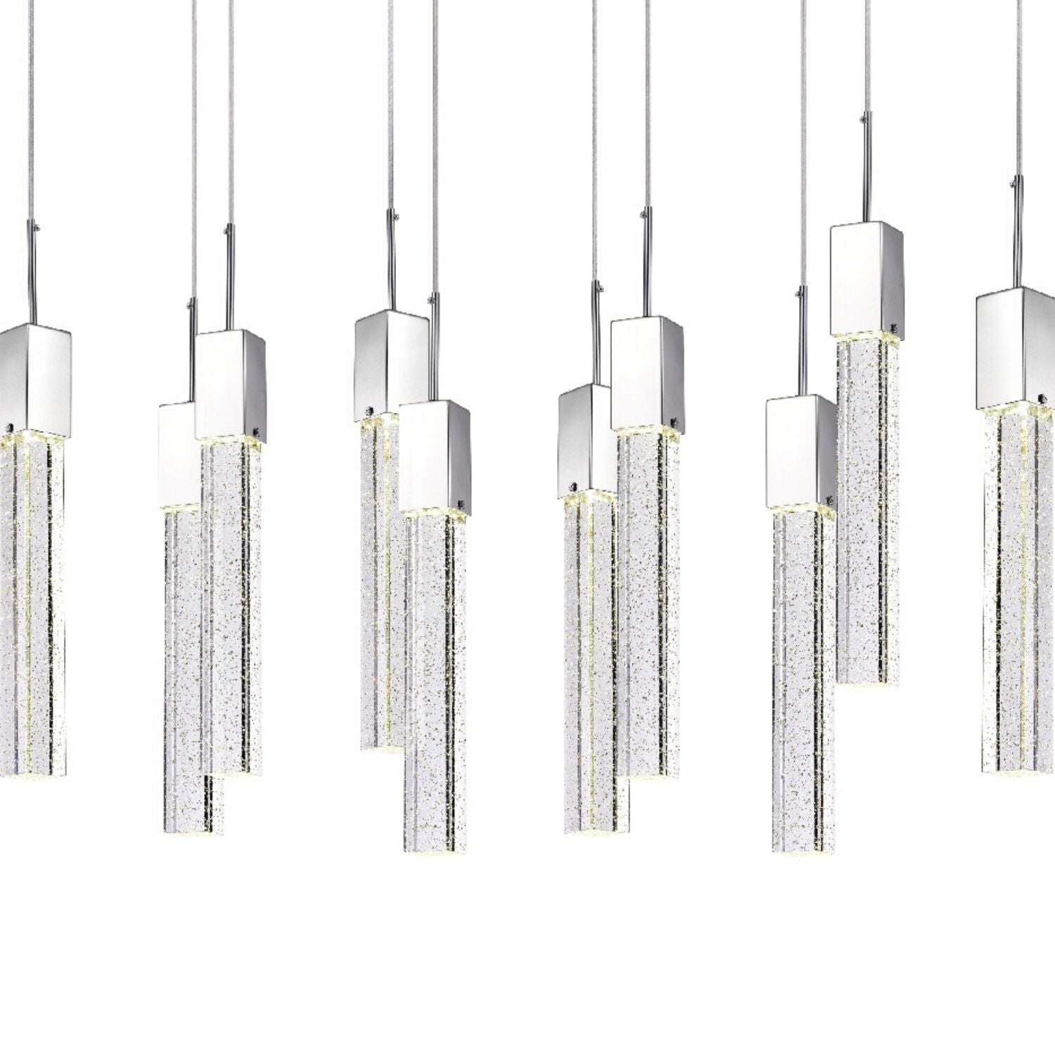 Lámpara de araña rectangular de cristal // XL 10 luces
