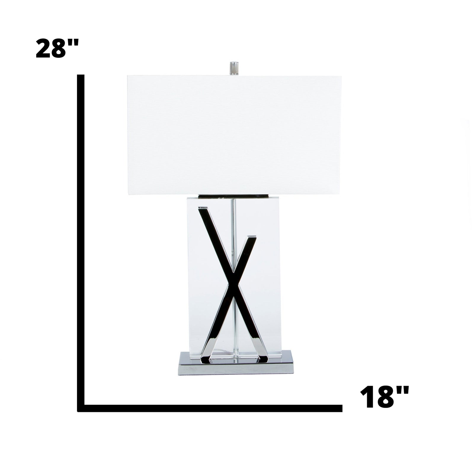 1 Lámpara de Mesa con Cargador USB // Cromo y Cristal