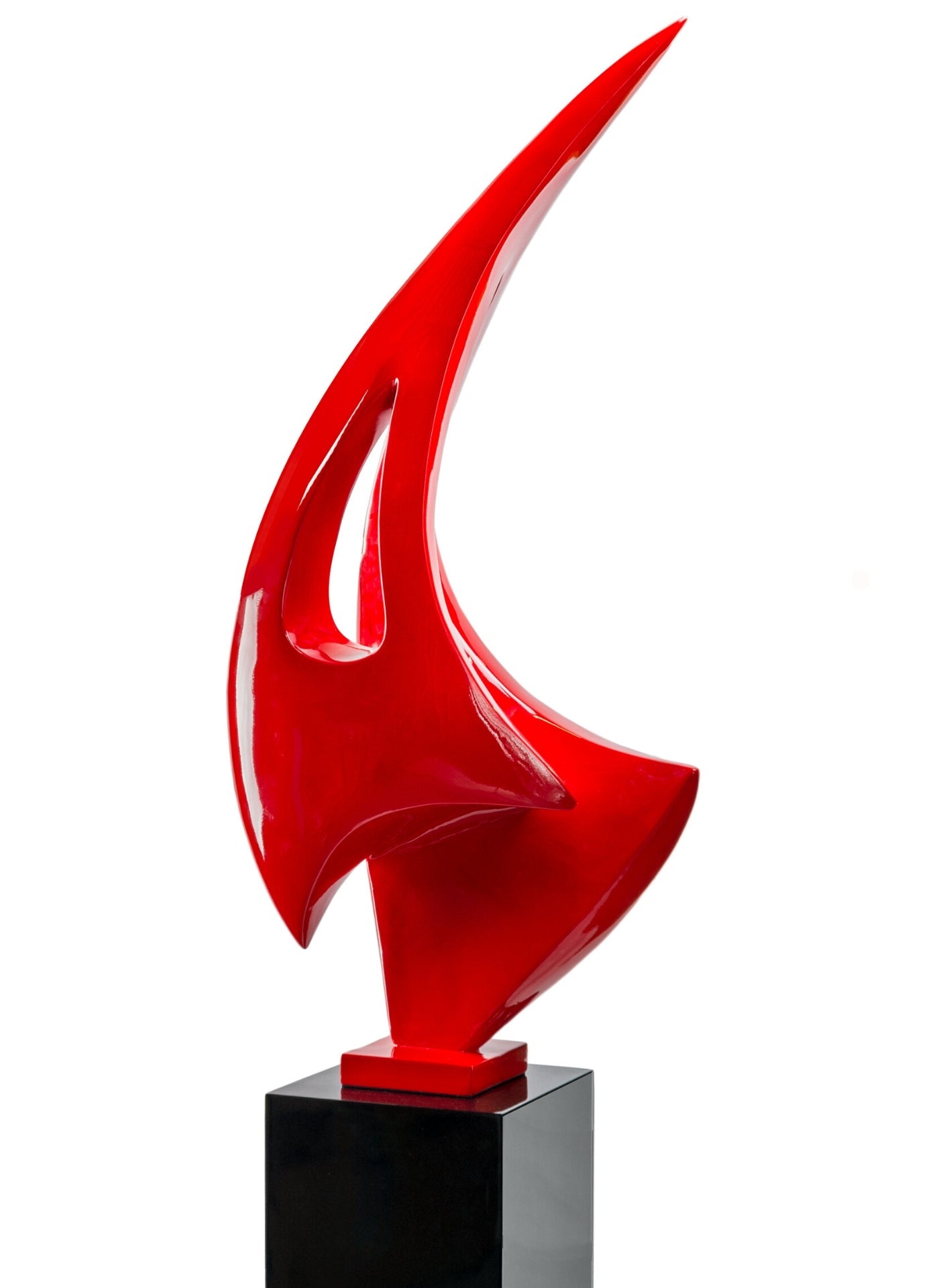 Sail Floor Sculpture // Red with Black Stand