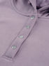 Drawstring V-Neck Hoodie with Front Pocket