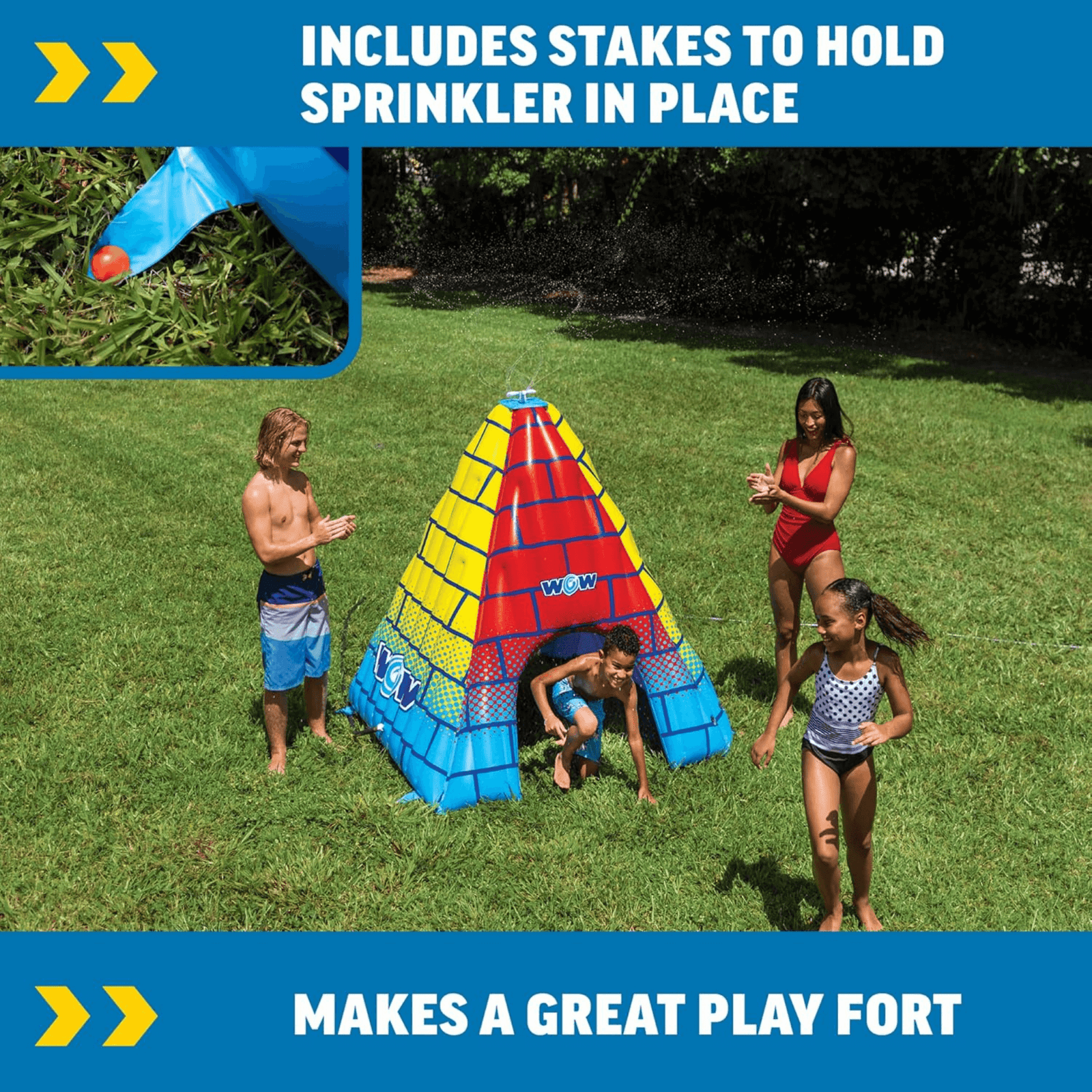 WOW Watersports 5.5ft Rainbow Pyramid Backyard Sprinkler