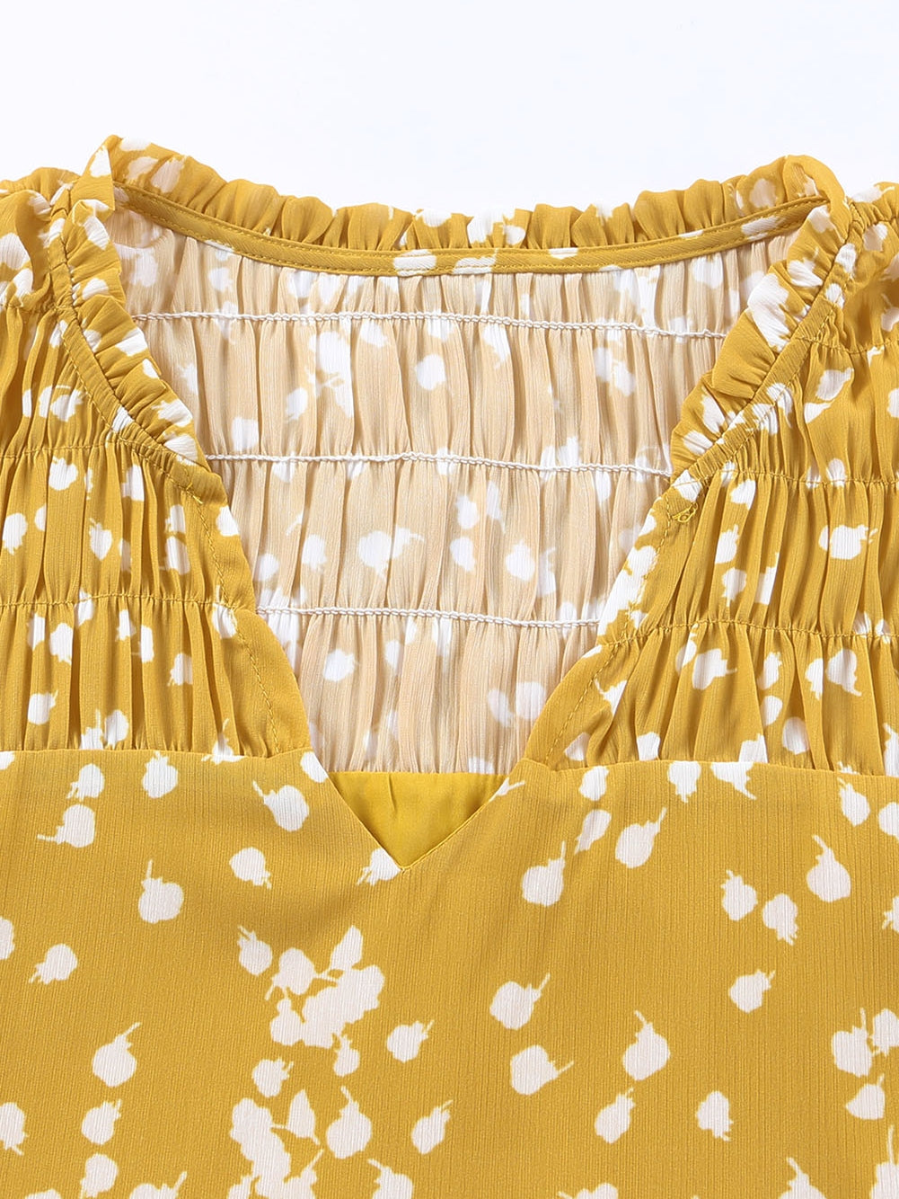 Yellow and White Floral Blouse
